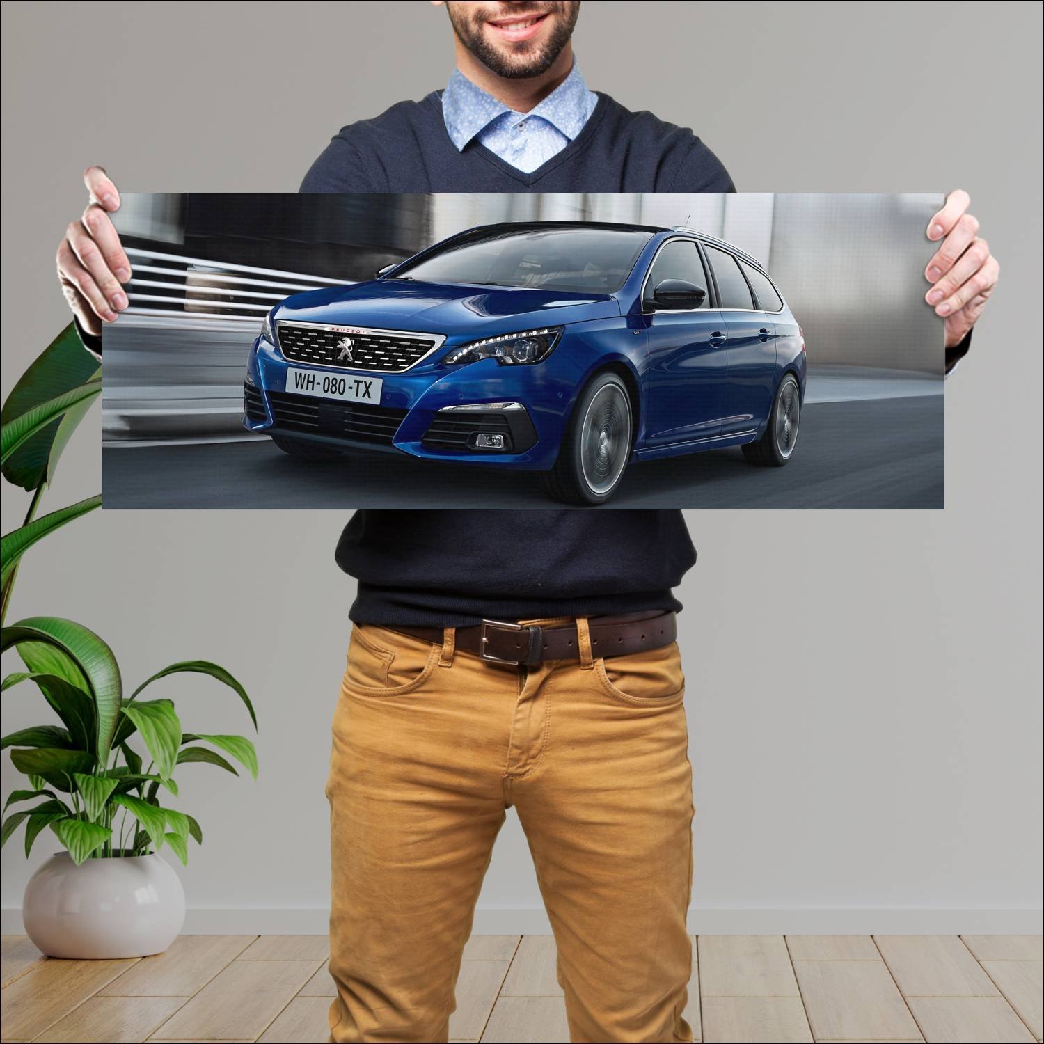 Cuadro grande 30x80cm 2017 peugeot 308 sw gt auto 106 Peugeot