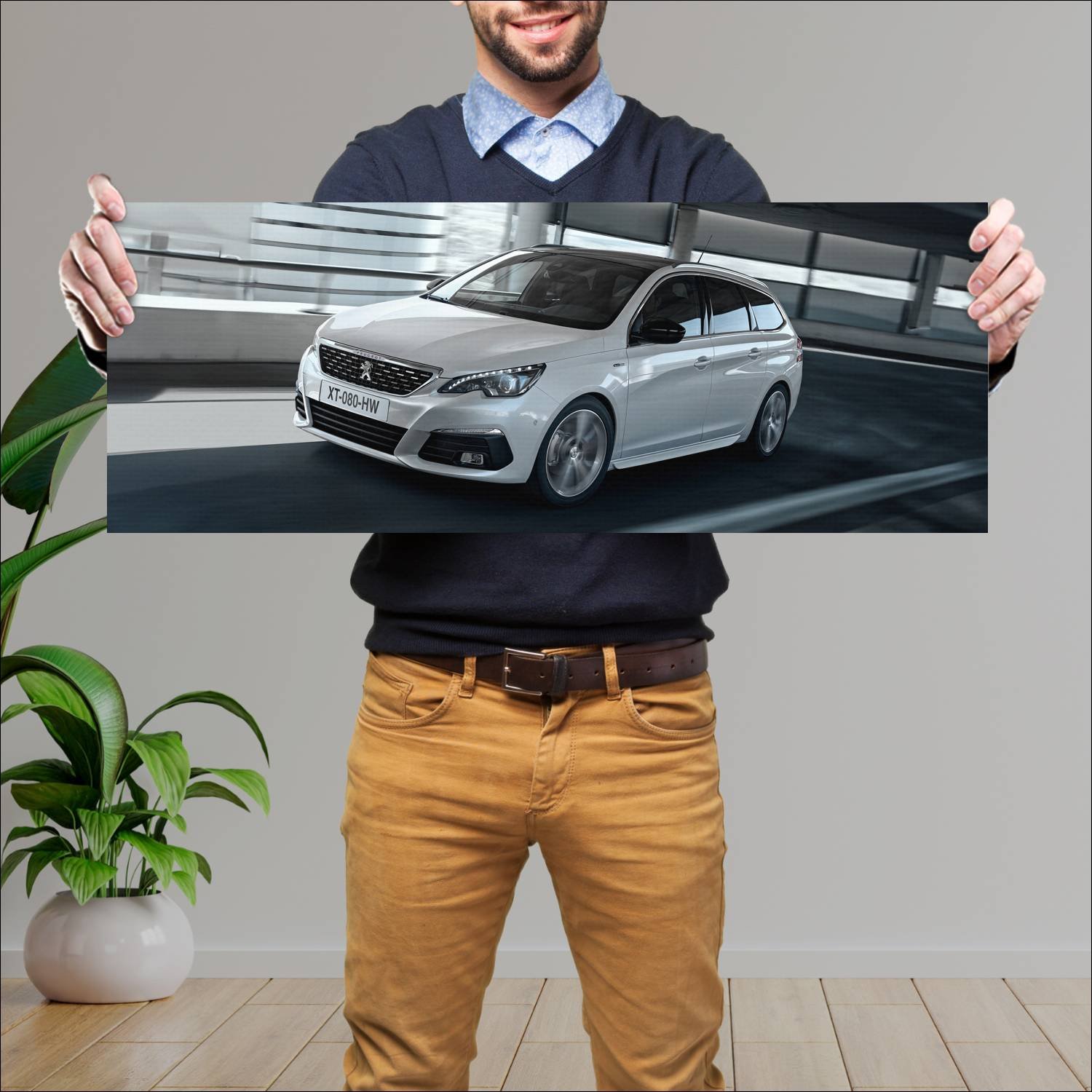 Cuadro grande 30x80cm 2017 peugeot 308 sw gt line 107 Peugeot
