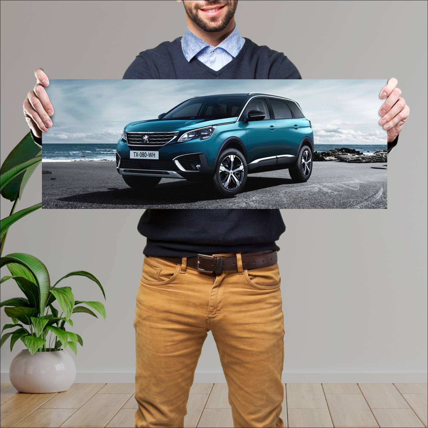 Cuadro grande 30x80cm 2017 peugeot 5008 auto 108 Peugeot