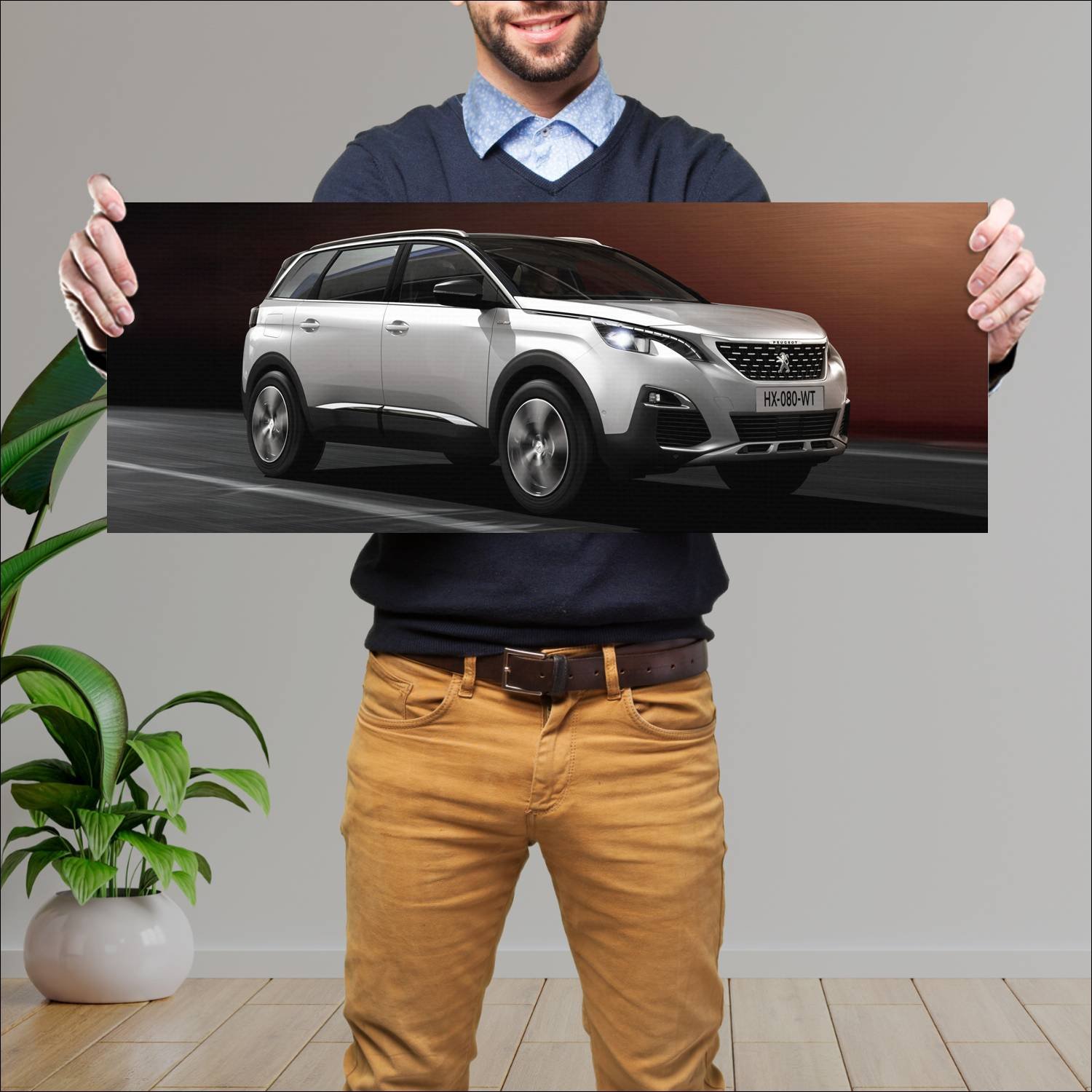 Cuadro grande 30x80cm 2017 peugeot 5008 gt line 57 111 Peugeot