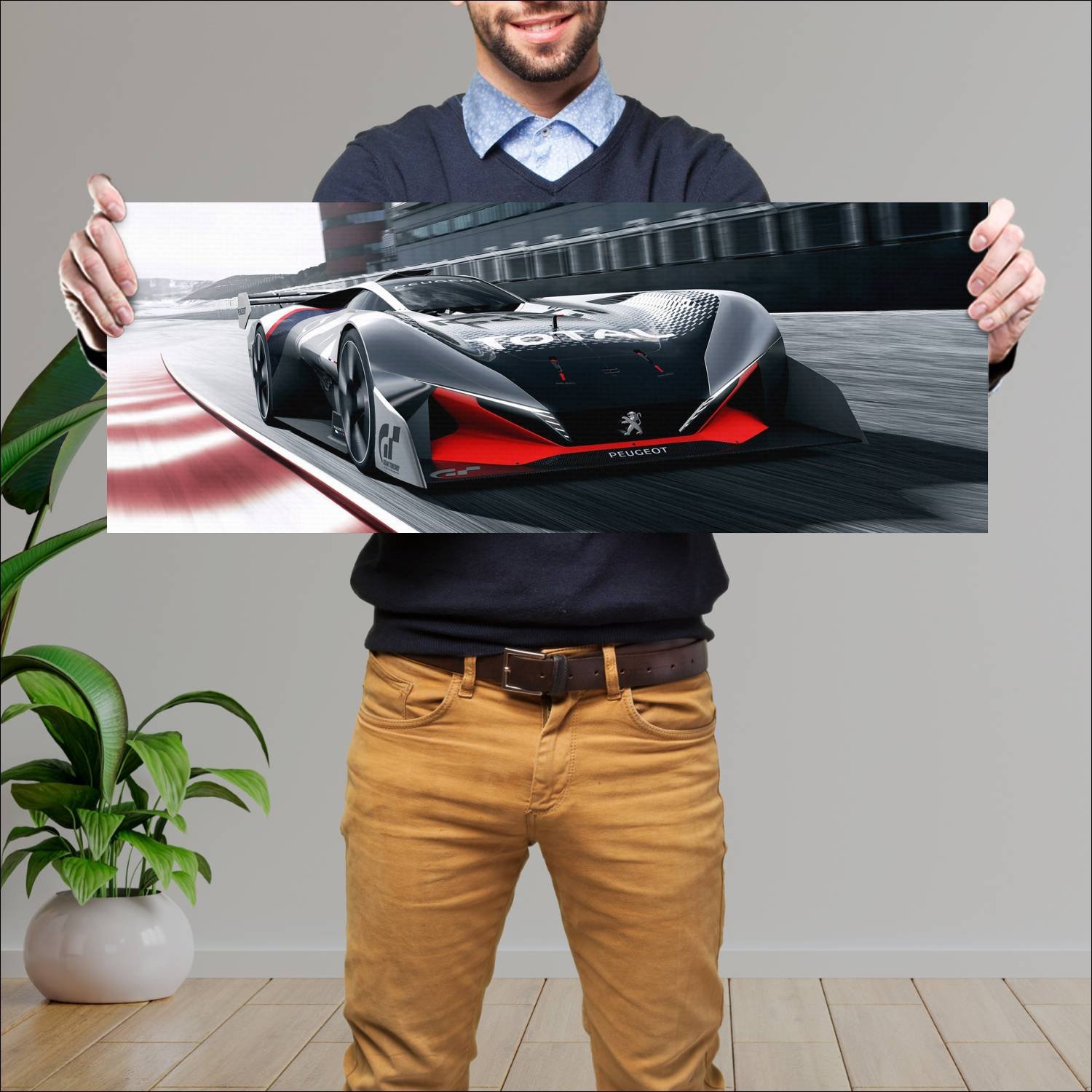 Cuadro grande 30x80cm 2017 peugeot l750 r hybrid v 113 Peugeot
