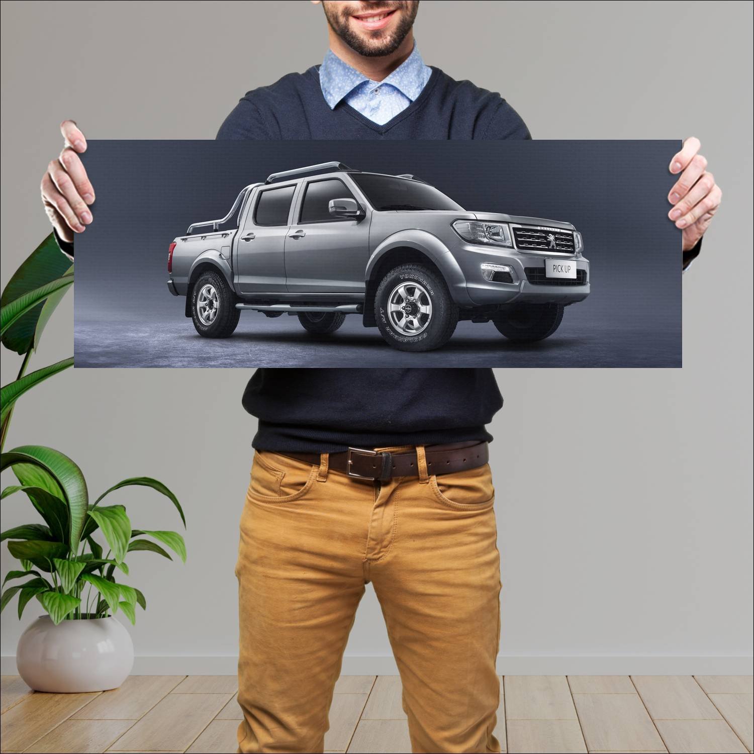 Cuadro grande 30x80cm 2017 peugeot pick up 4x4 665 114 Peugeot