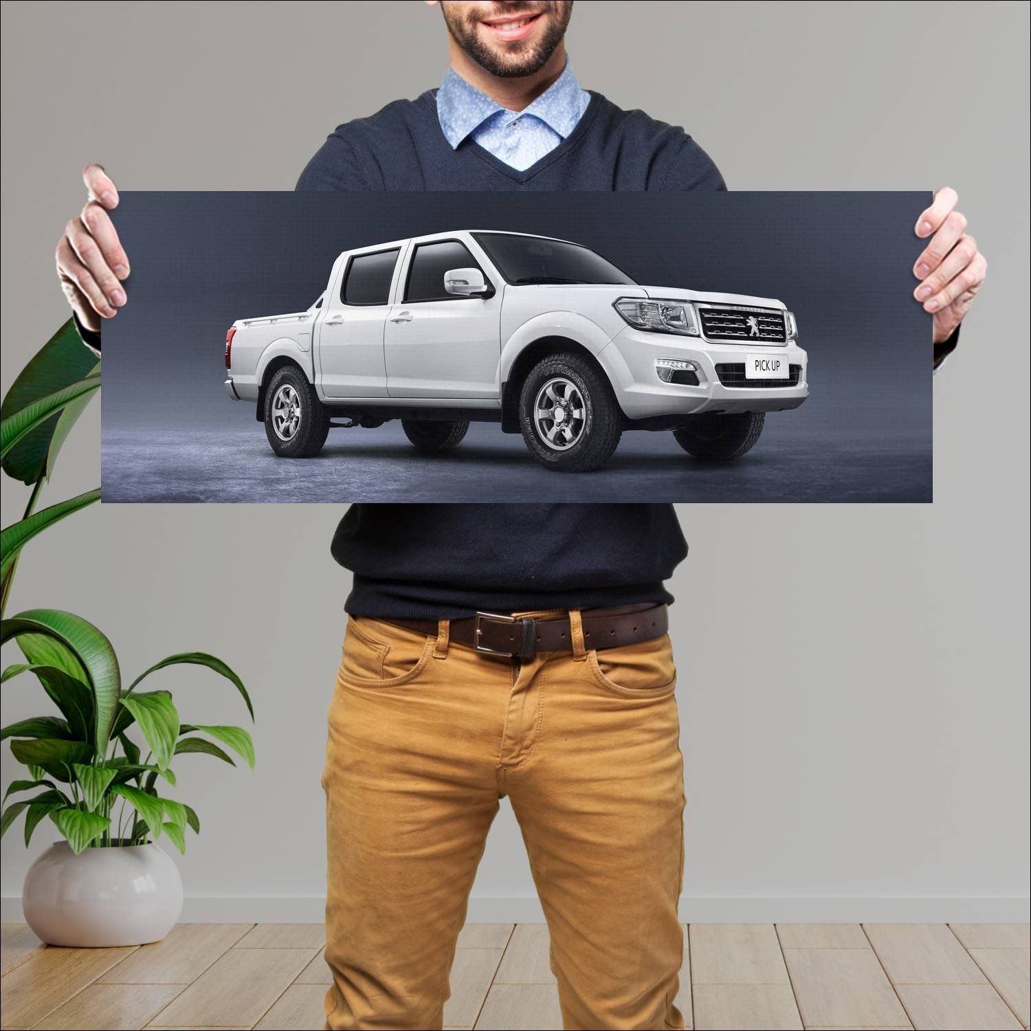 Cuadro grande 30x80cm 2017 peugeot pick up auto 115 Peugeot