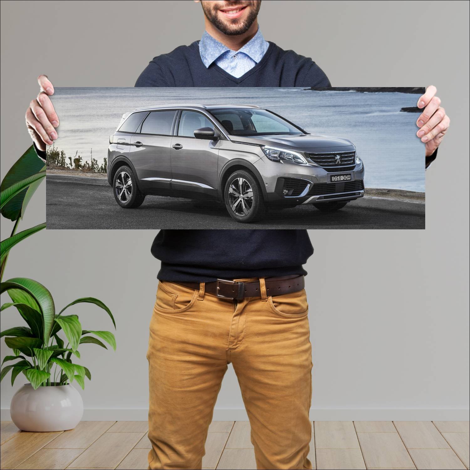 Cuadro grande 30x80cm 2018 peugeot 5008 au auto 117 Peugeot