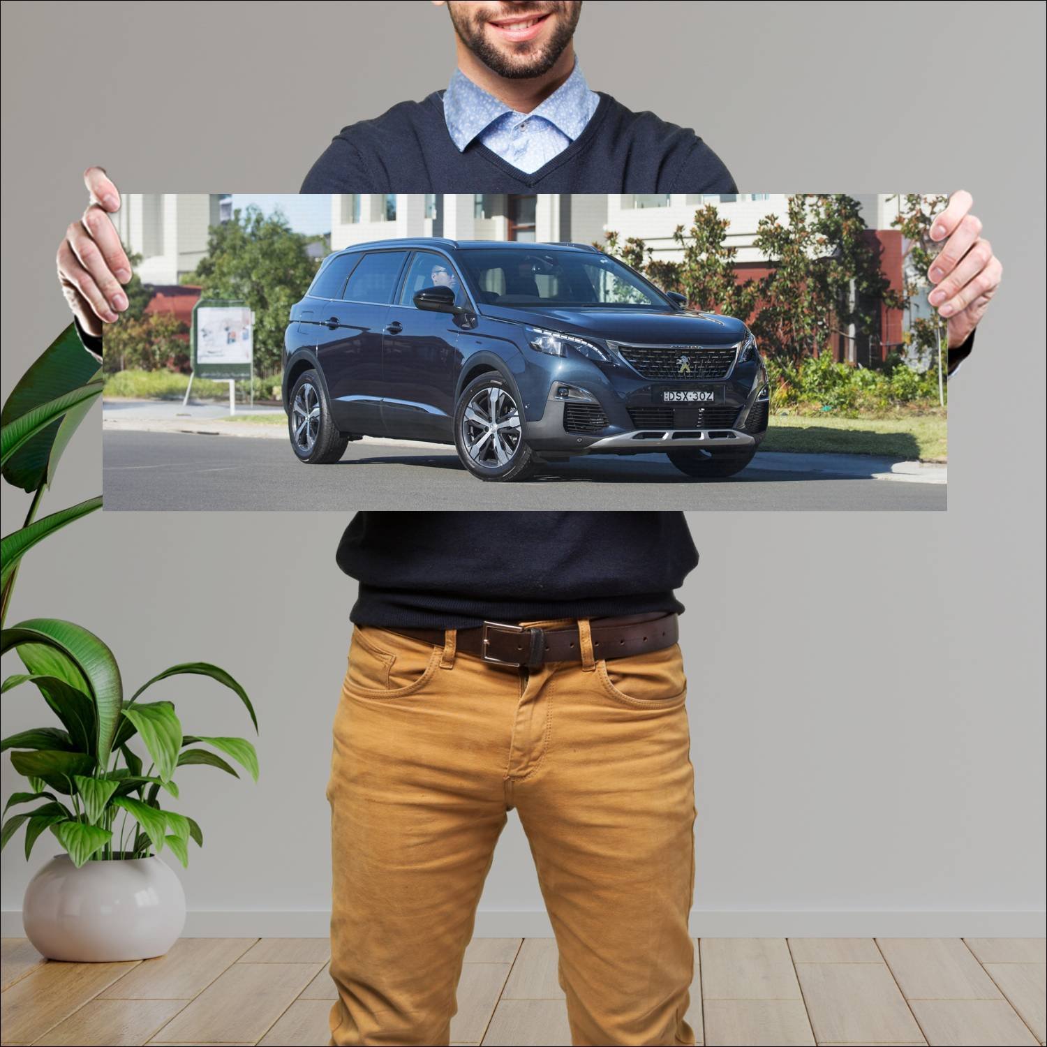 Cuadro grande 30x80cm 2018 peugeot 5008 gt line au 121 Peugeot