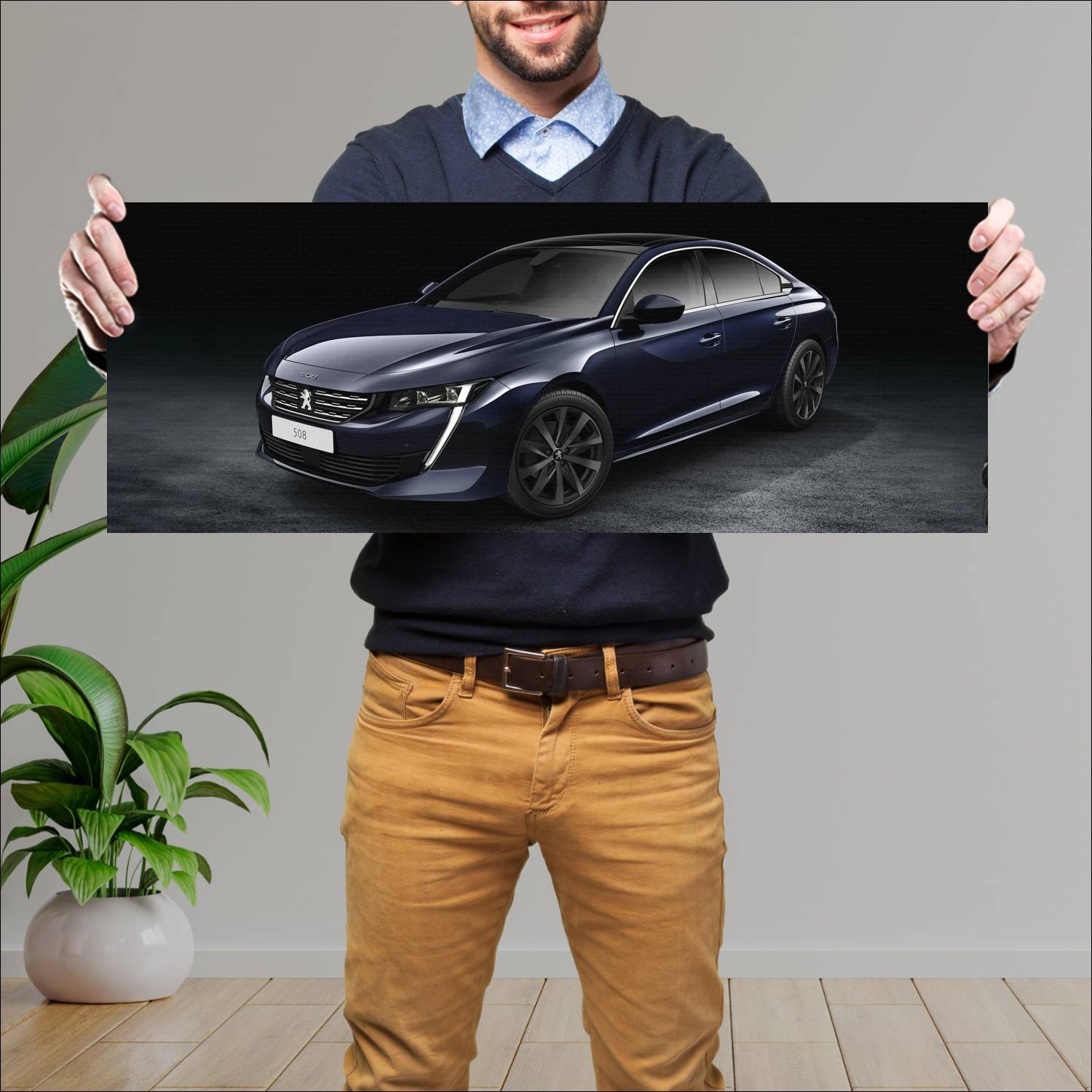 Cuadro grande 30x80cm 2018 peugeot 508 auto 122 Peugeot