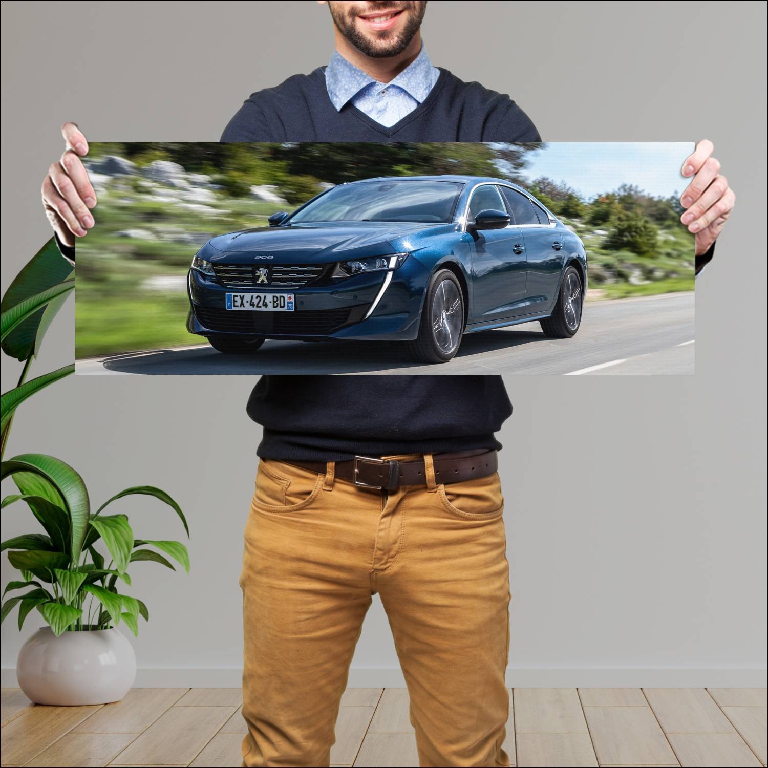 Cuadro grande 30x80cm 2018 peugeot 508 auto 123 Peugeot