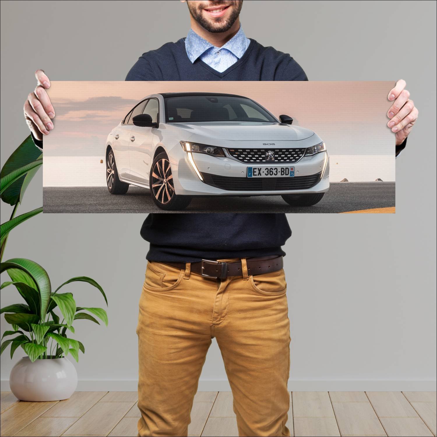 Cuadro grande 30x80cm 2018 peugeot 508 gt line 786 125 Peugeot