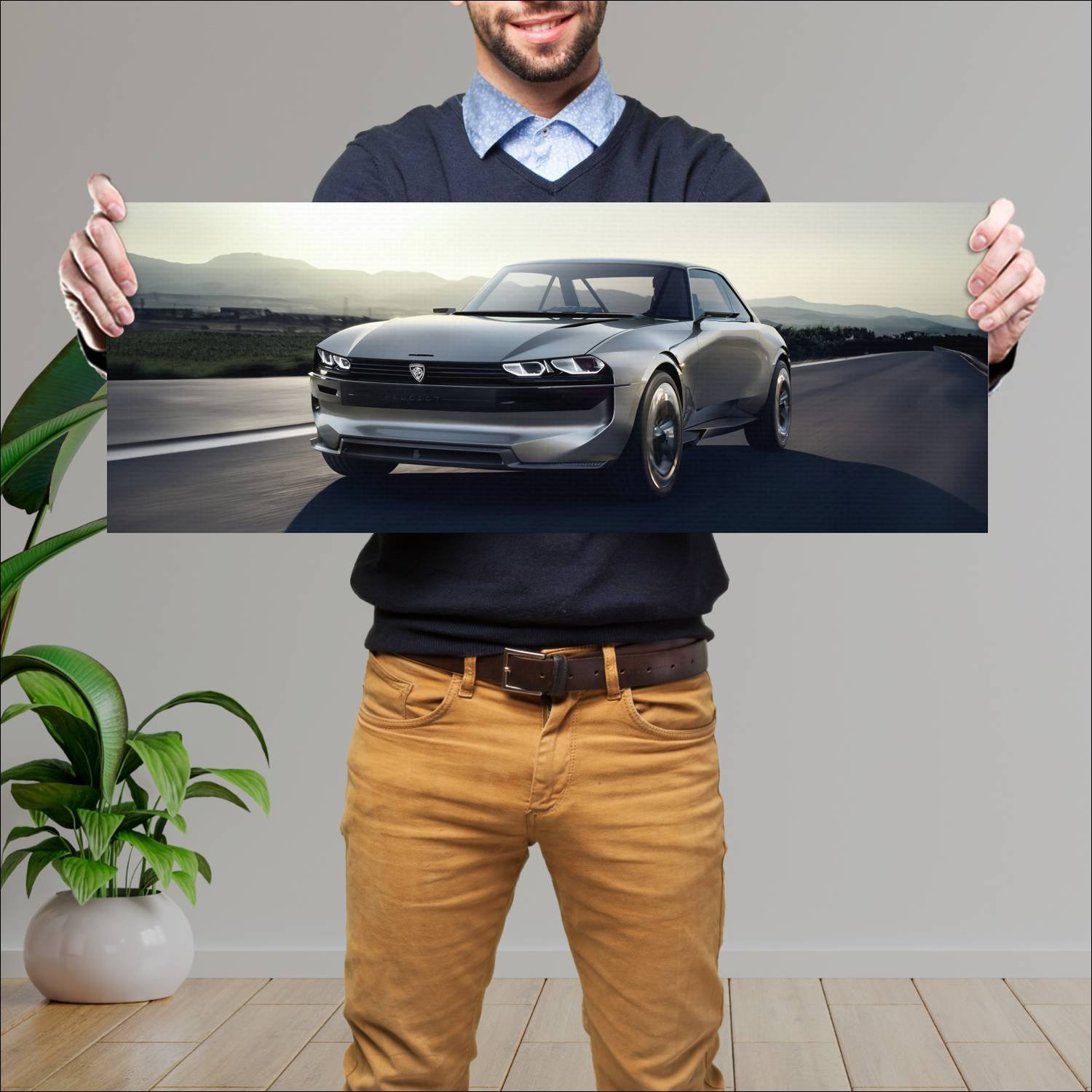 Cuadro grande 30x80cm 2018 peugeot e legend concep 130 Peugeot