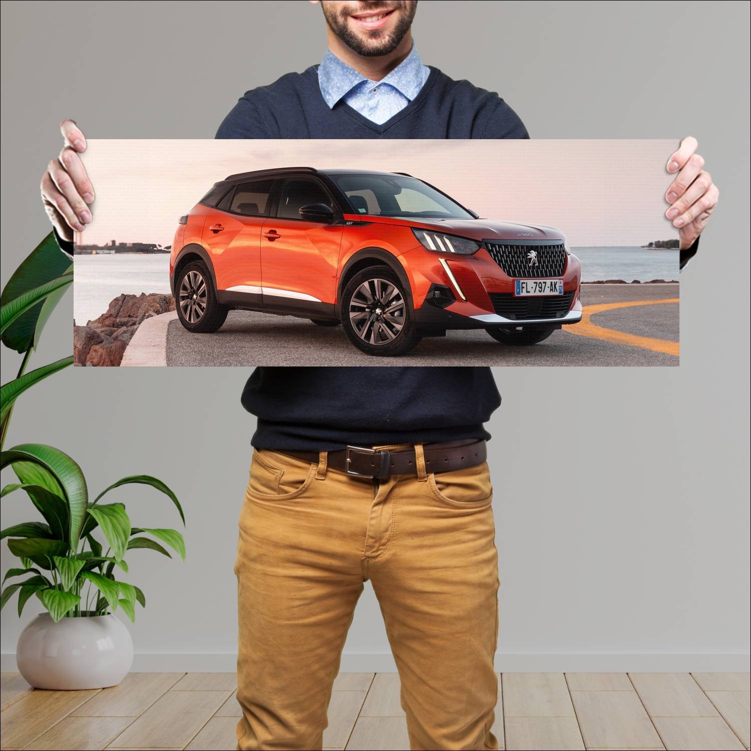Cuadro grande 30x80cm 2019 peugeot 2008 gt auto 136 Peugeot