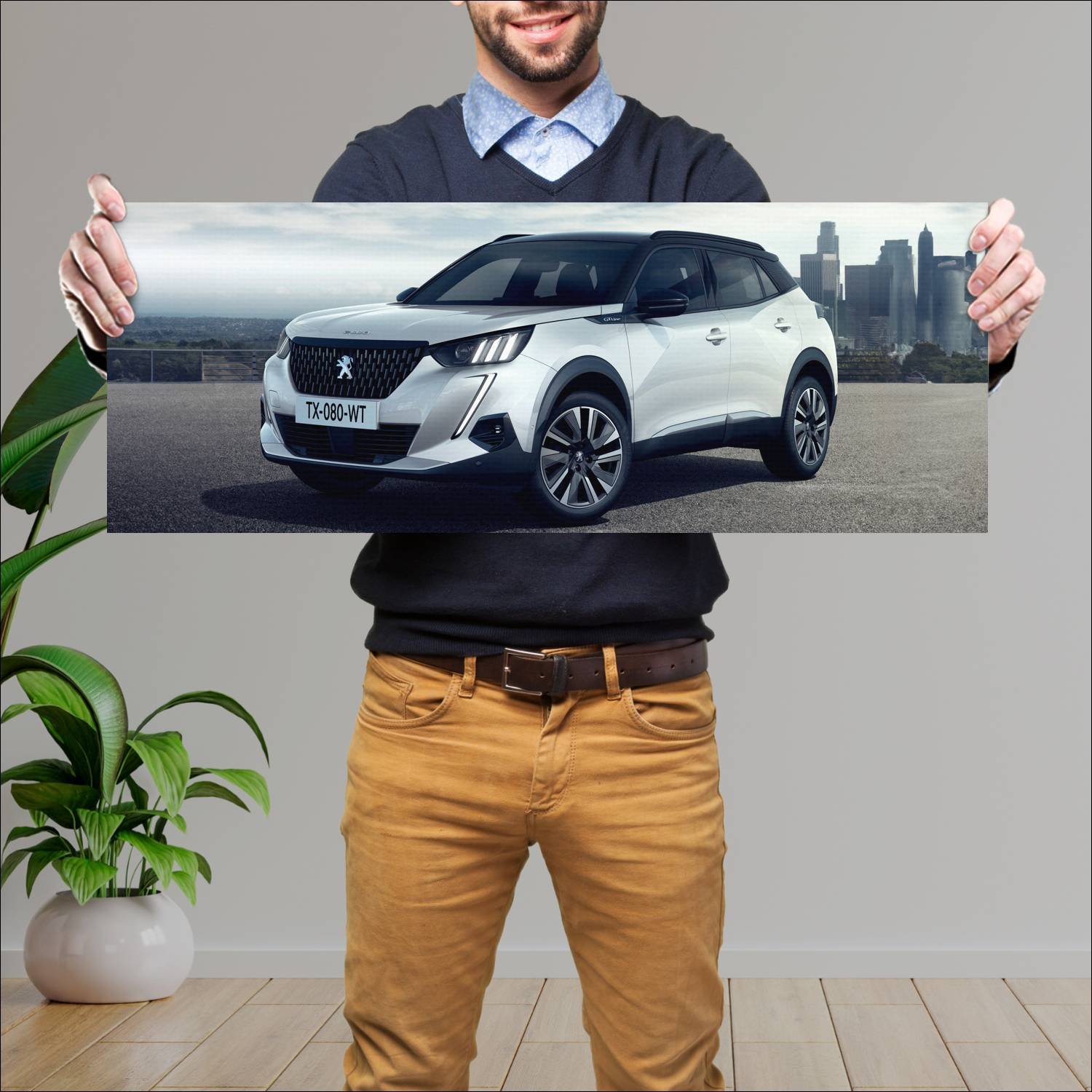 Cuadro grande 30x80cm 2019 peugeot 2008 gt line 91 137 Peugeot