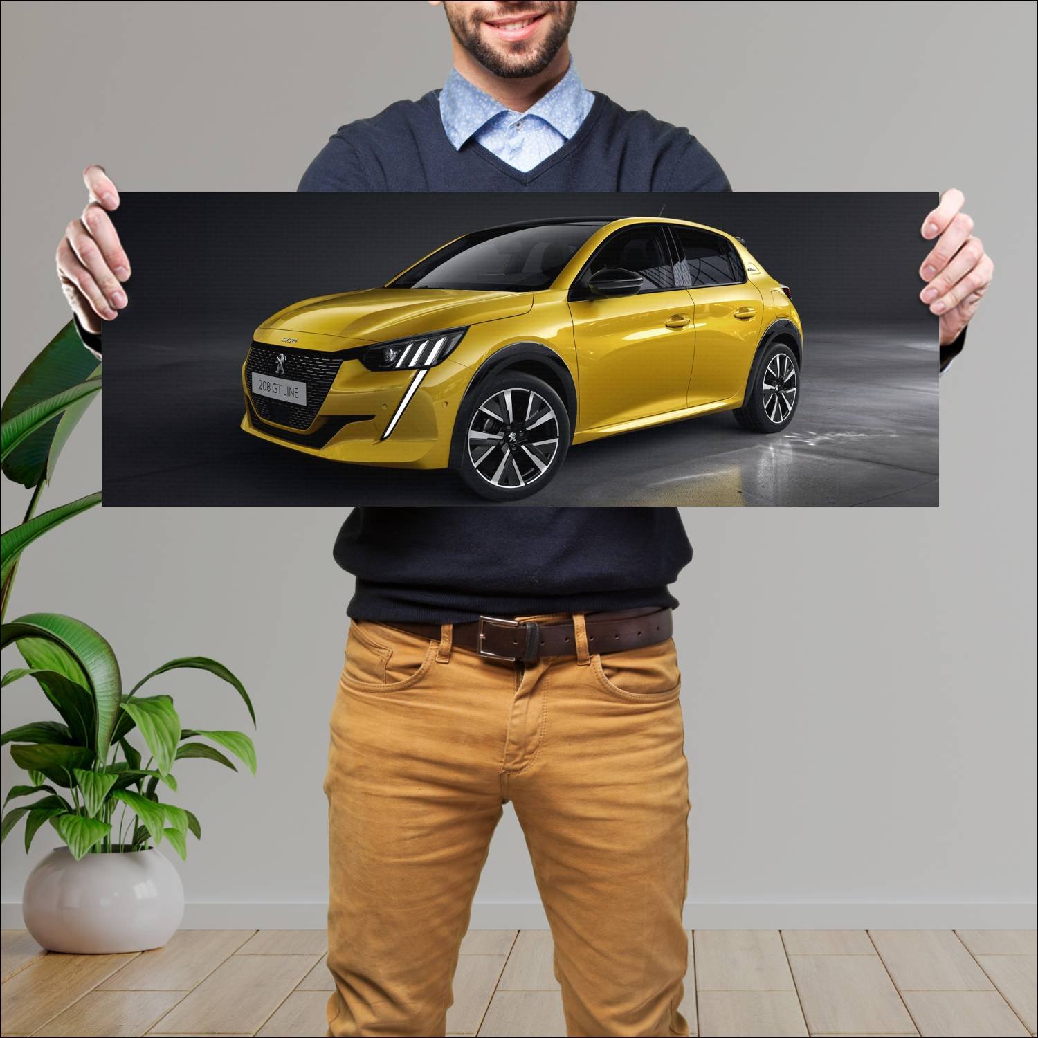 Cuadro grande 30x80cm 2019 peugeot 208 gt line 890 138 Peugeot