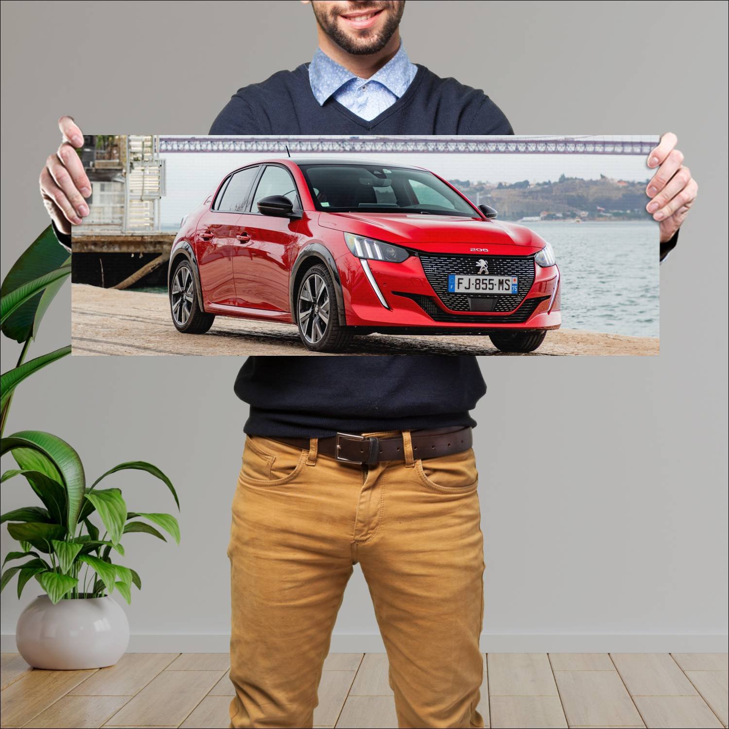 Cuadro grande 30x80cm 2019 peugeot 208 gt line 957 140 Peugeot