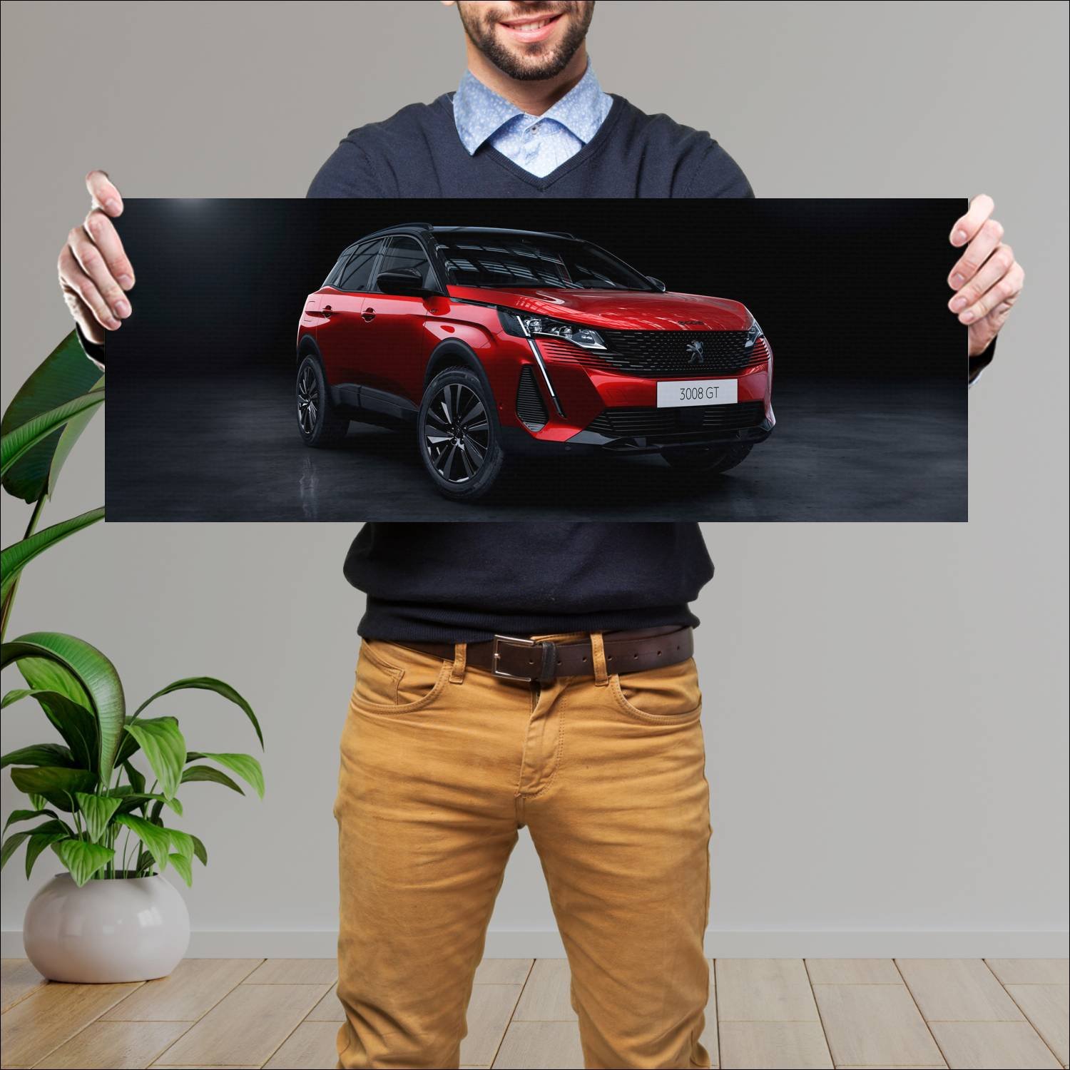 Cuadro grande 30x80cm 2020 peugeot 3008 gt auto 149 Peugeot