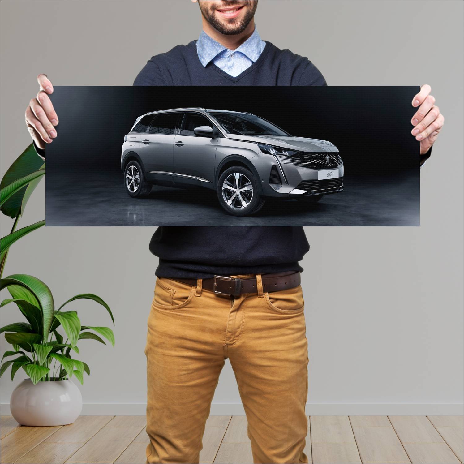 Cuadro grande 30x80cm 2020 peugeot 5008 auto 151 Peugeot
