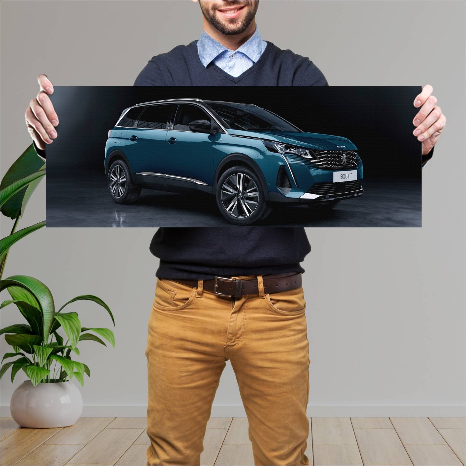 Cuadro grande 30x80cm 2020 peugeot 5008 gt auto 152 Peugeot