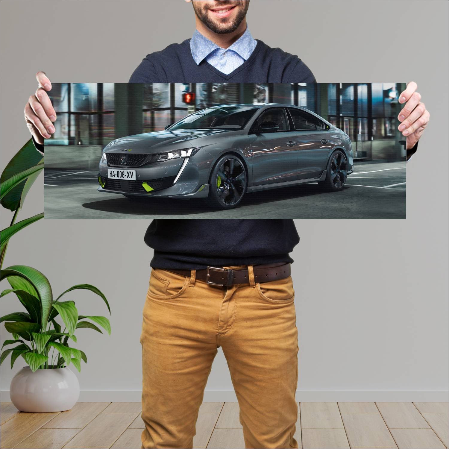 Cuadro grande 30x80cm 2020 peugeot 508 pse auto 153 Peugeot