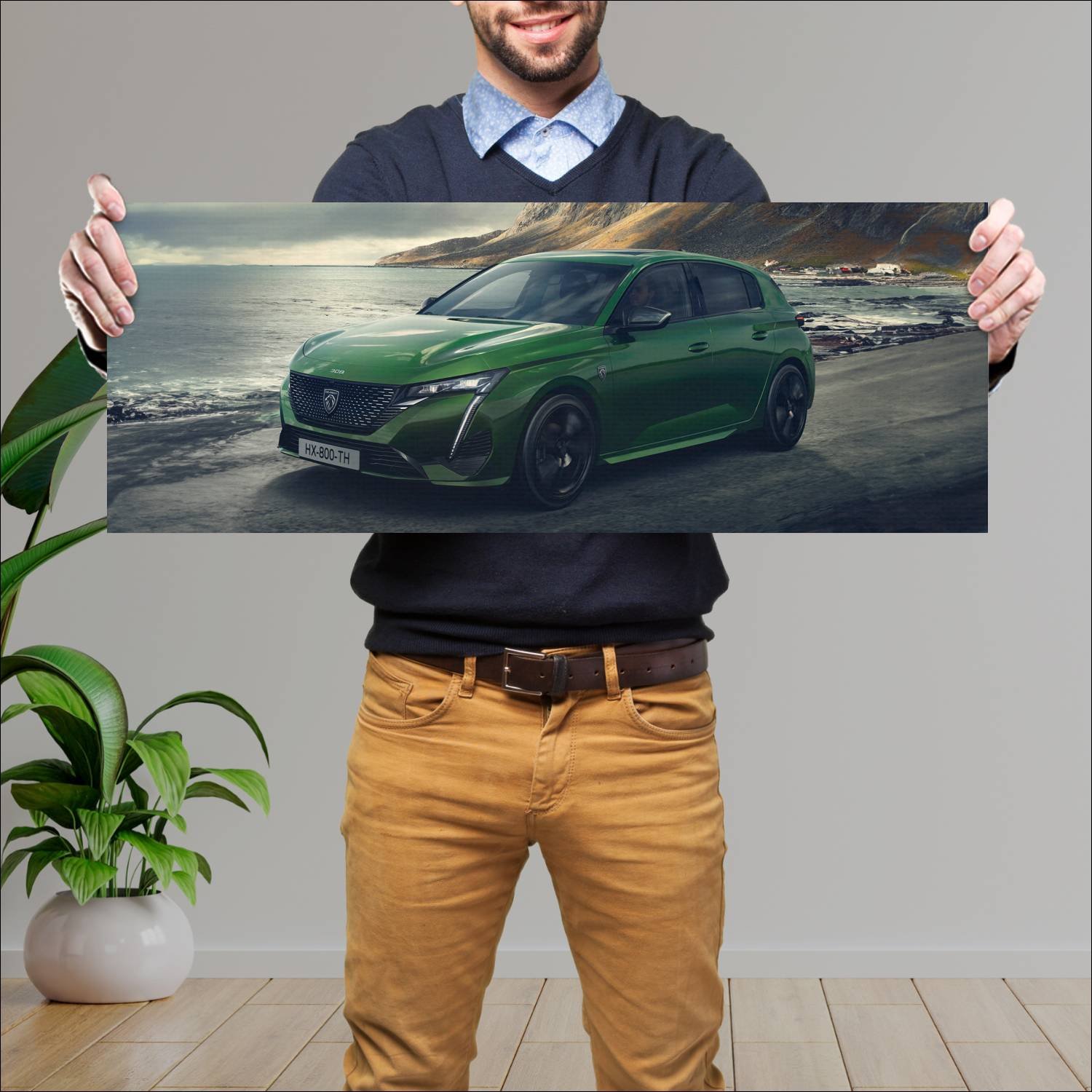 Cuadro grande 30x80cm 2021 peugeot 308 auto 165 Peugeot