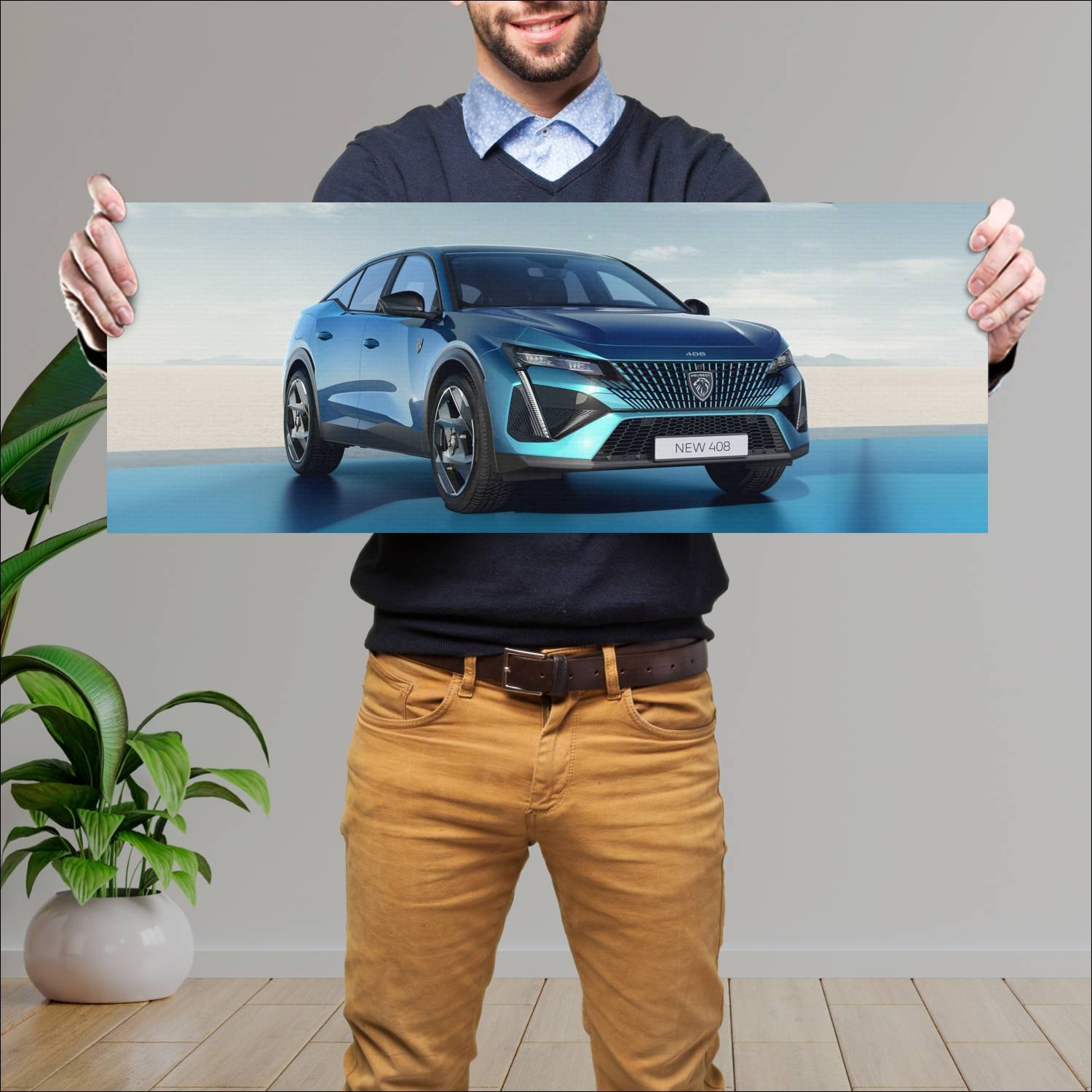Cuadro grande 30x80cm 2022 peugeot 408 hybrid Peugeot
