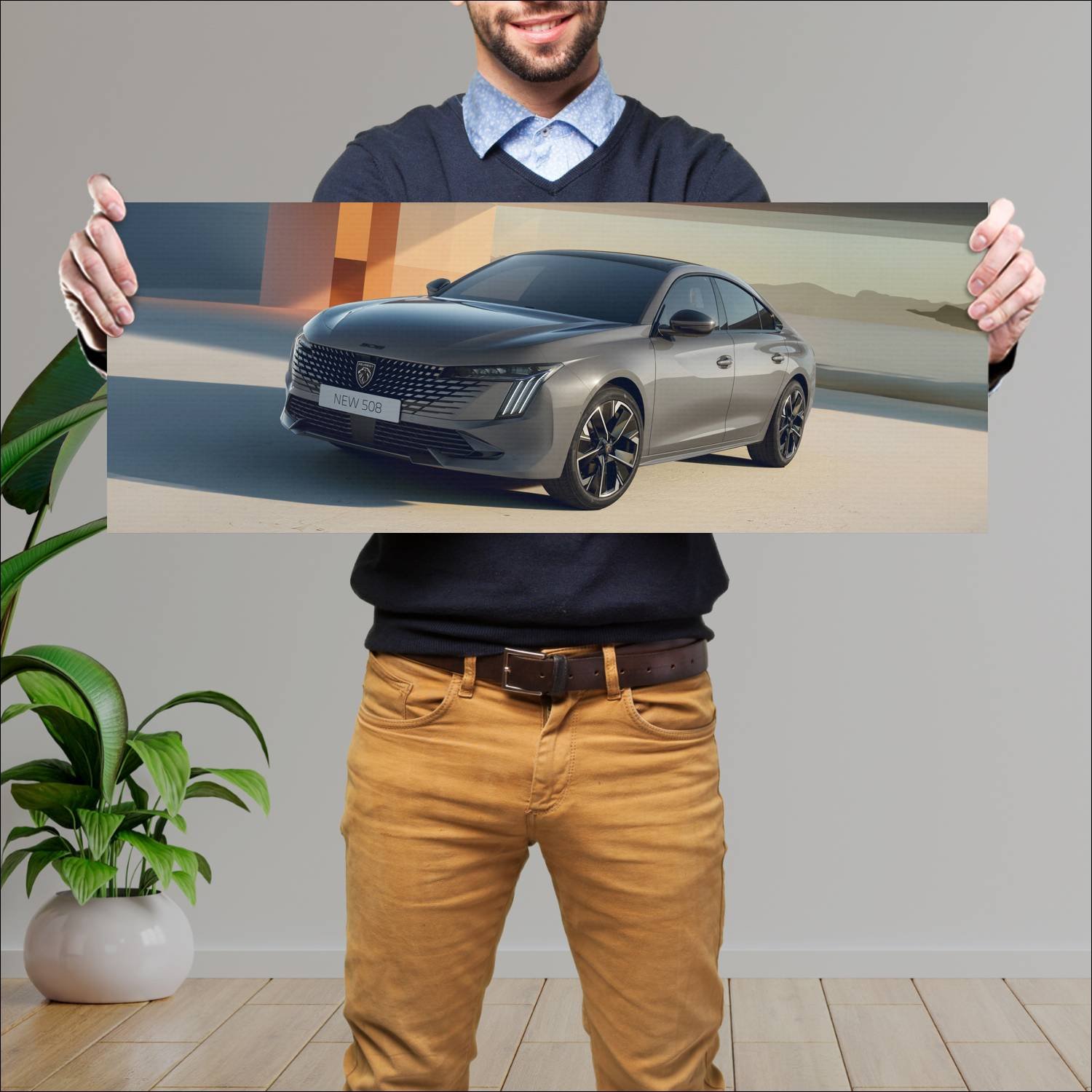 Cuadro grande 30x80cm 2023 peugeot 508 hybrid Peugeot