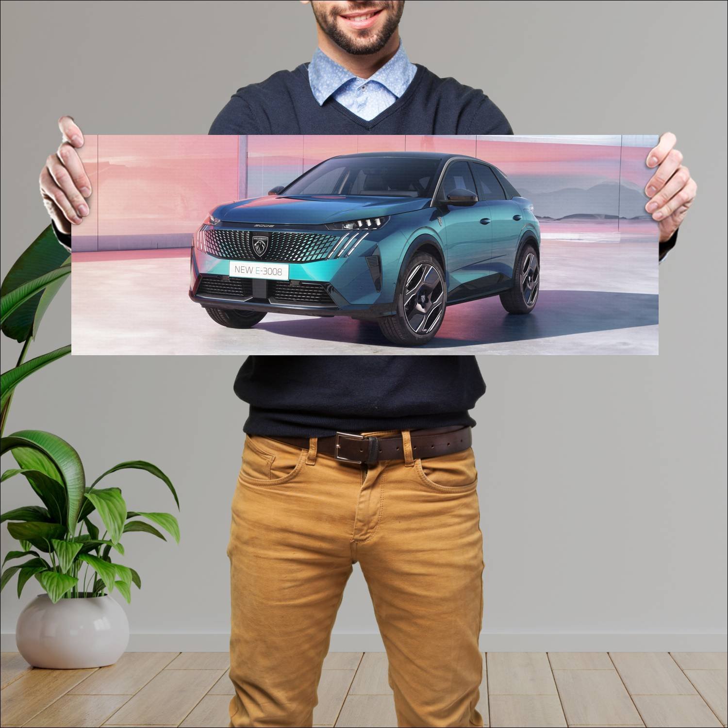 Cuadro grande 30x80cm 2023 peugeot e 3008 auto 176 Peugeot