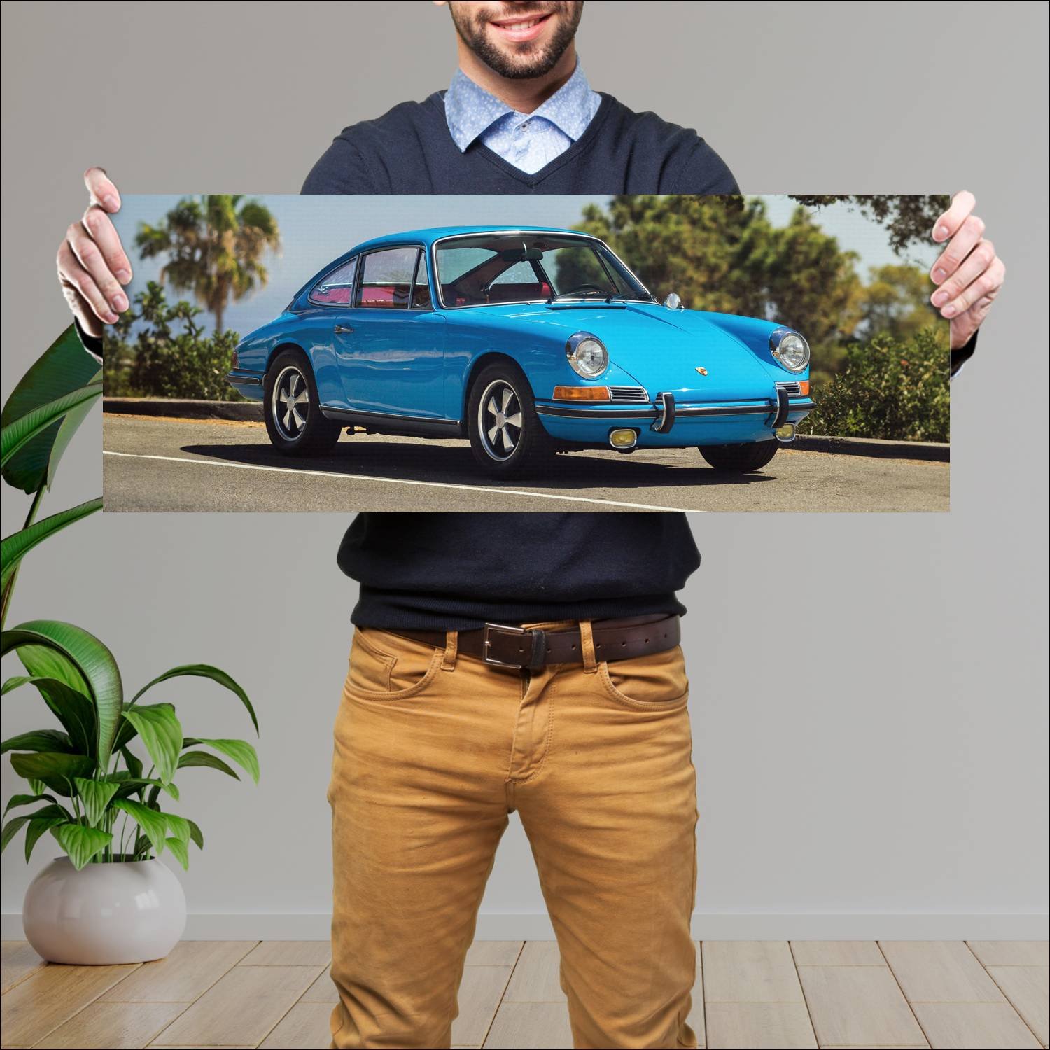 Cuadro grande 30x80cm 1968 porsche 911 l us auto 41 Porsche