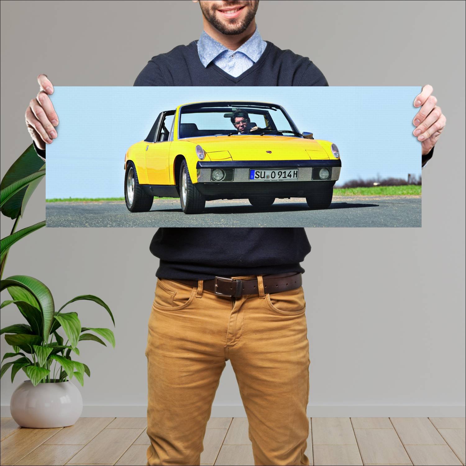 Cuadro grande 30x80cm 1969 porsche 914 6 auto 53 Porsche