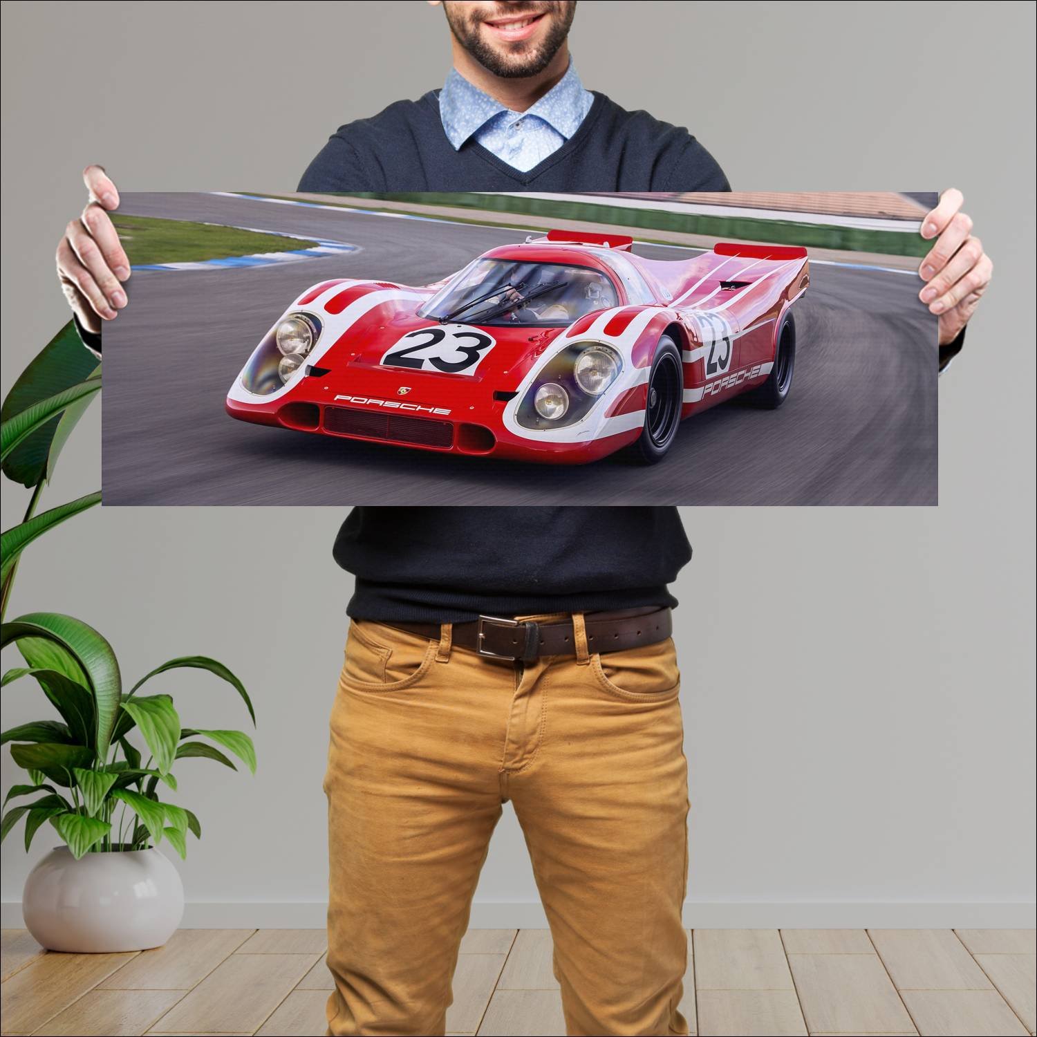Cuadro grande 30x80cm 1969 porsche 917k auto 56 Porsche