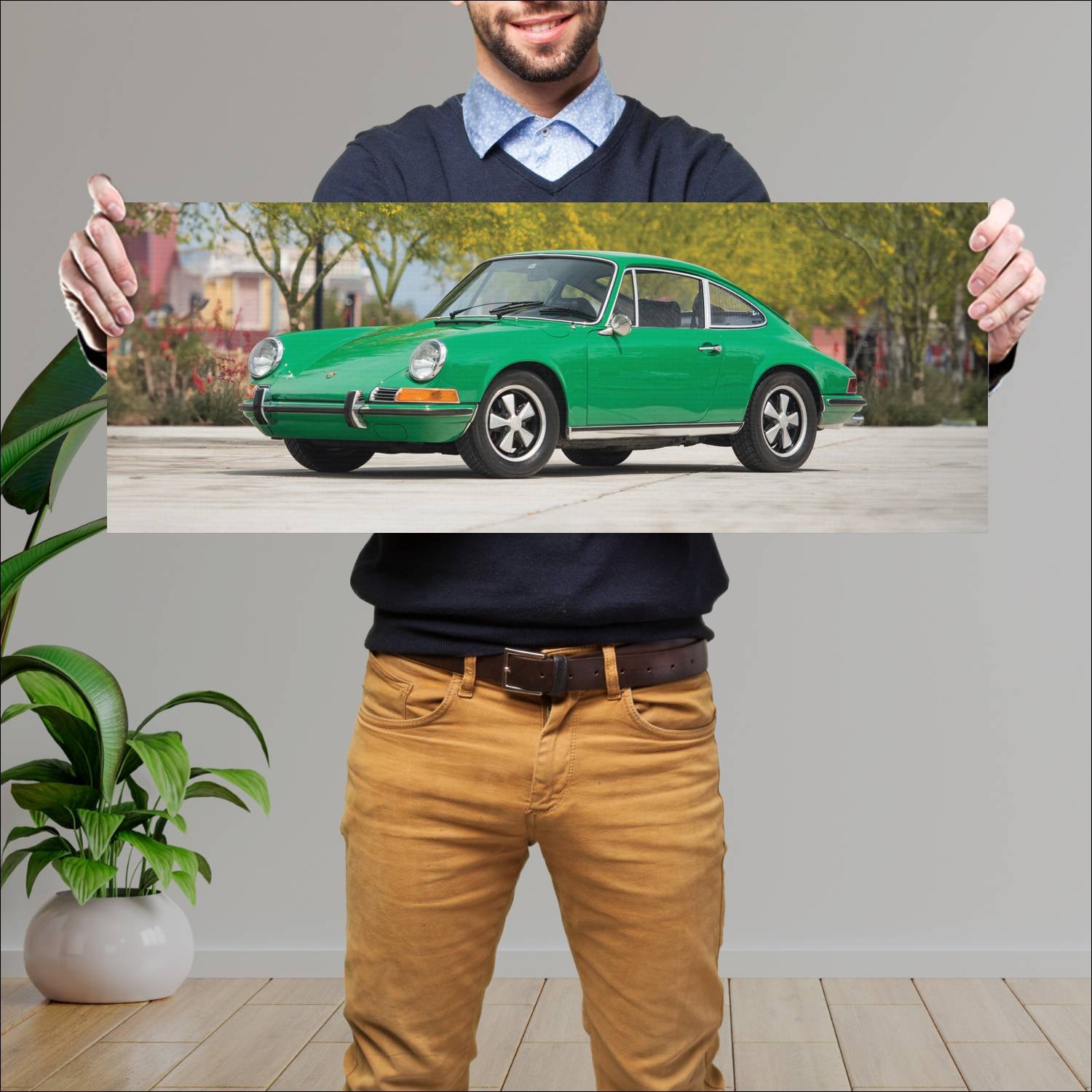 Cuadro grande 30x80cm 1970 porsche 911 e us auto 59 Porsche