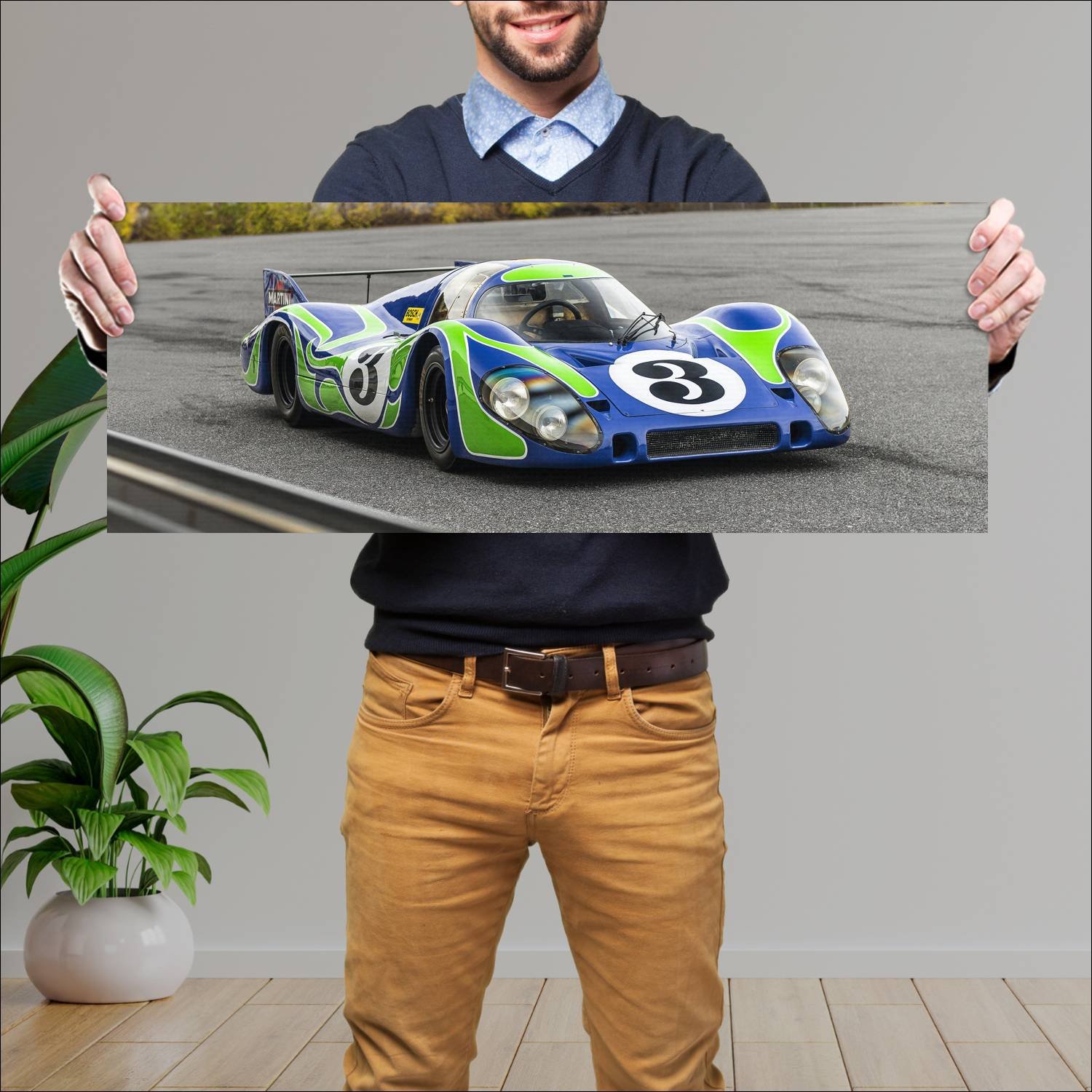 Cuadro grande 30x80cm 1970 porsche 917 auto 61 Porsche