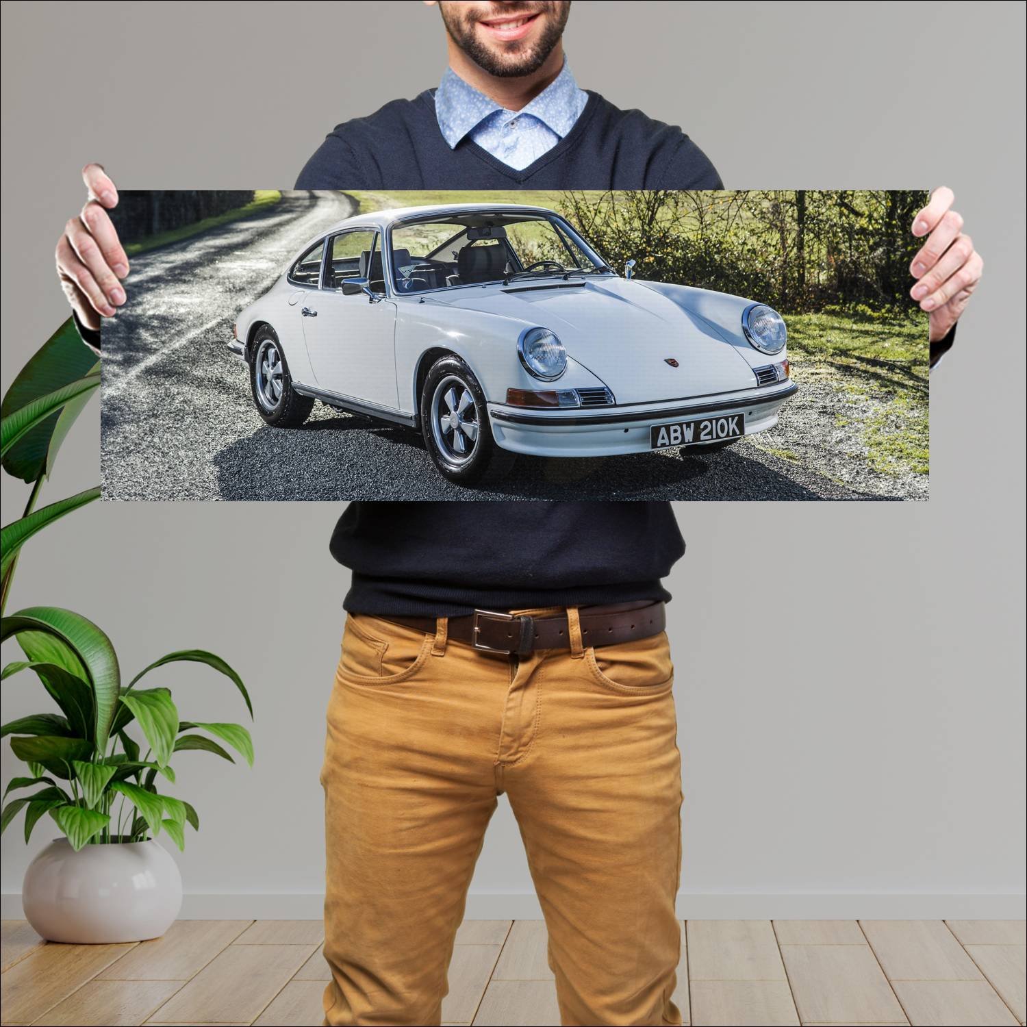 Cuadro grande 30x80cm 1971 porsche 911 s auto 63 Porsche