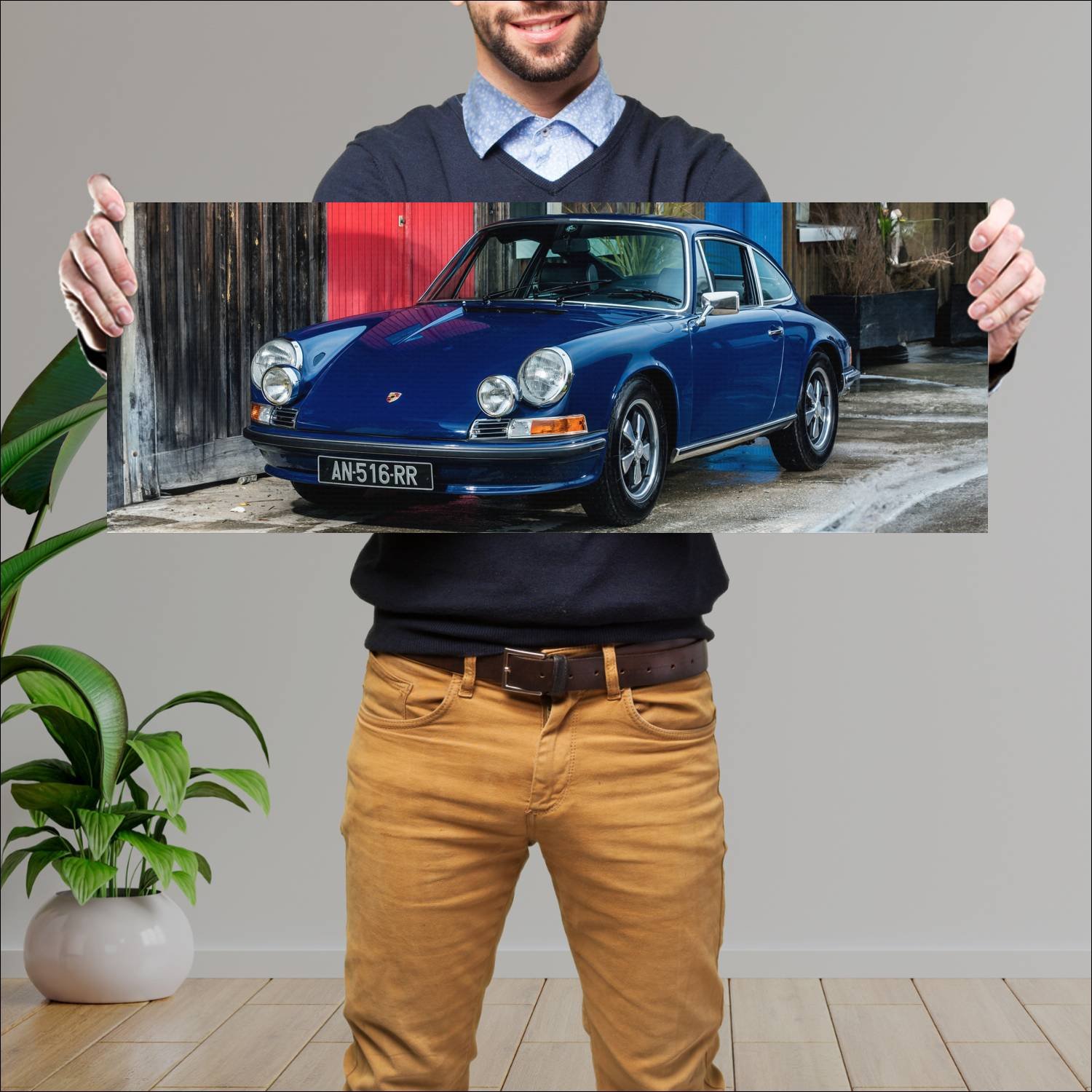 Cuadro grande 30x80cm 1971 porsche 911 s auto 64 Porsche