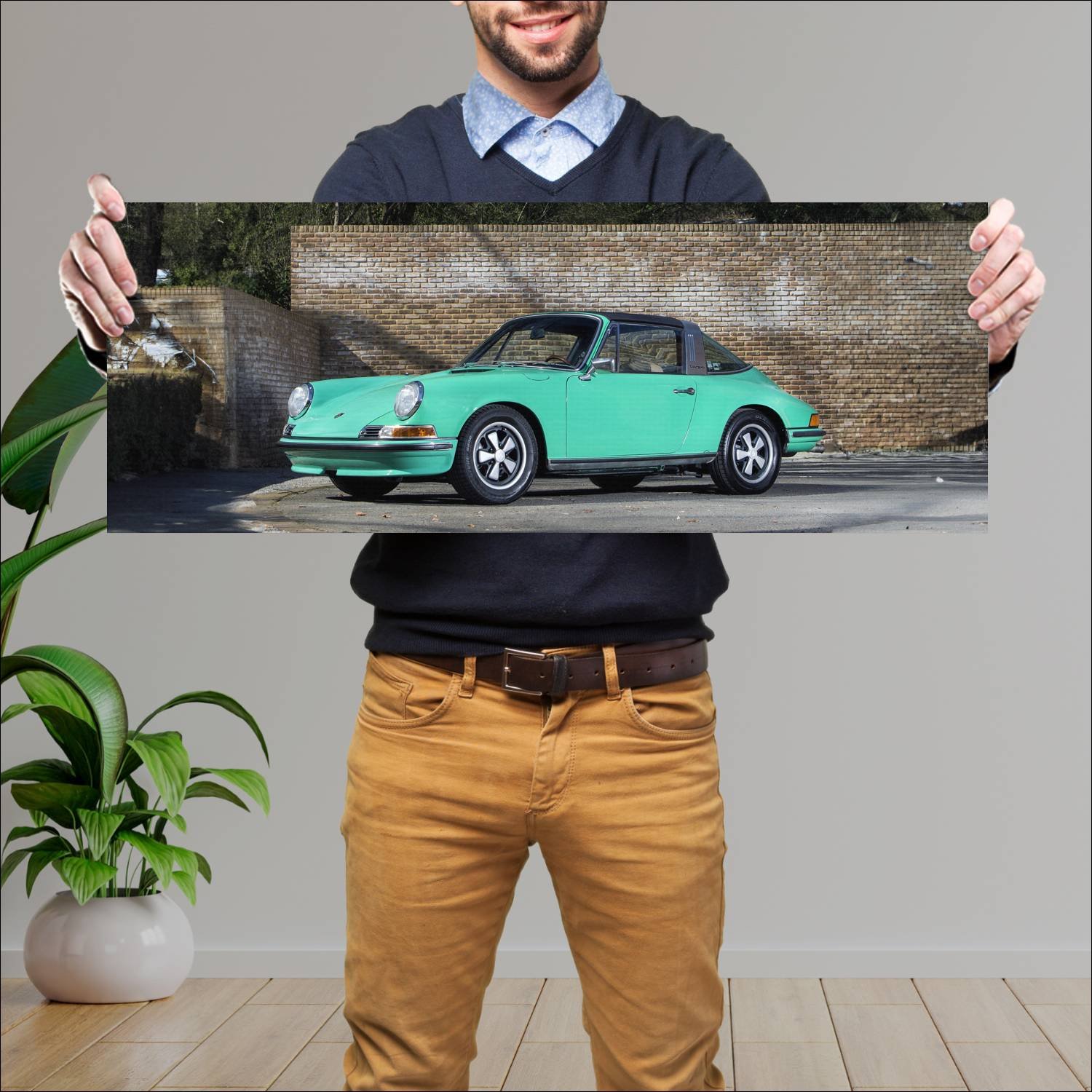 Cuadro grande 30x80cm 1971 porsche 911 s targa 506 66 Porsche