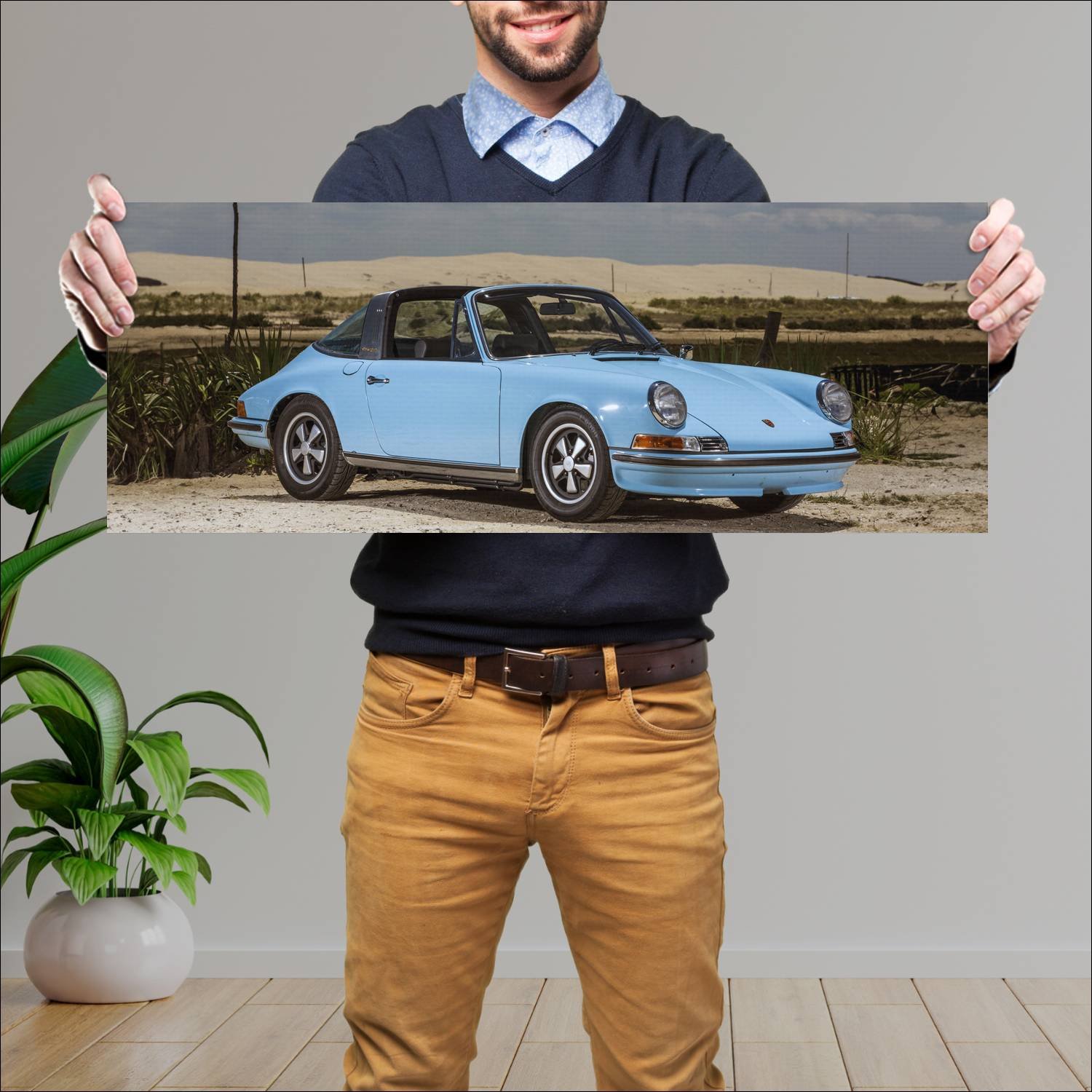 Cuadro grande 30x80cm 1971 porsche 911 s targa 564 67 Porsche