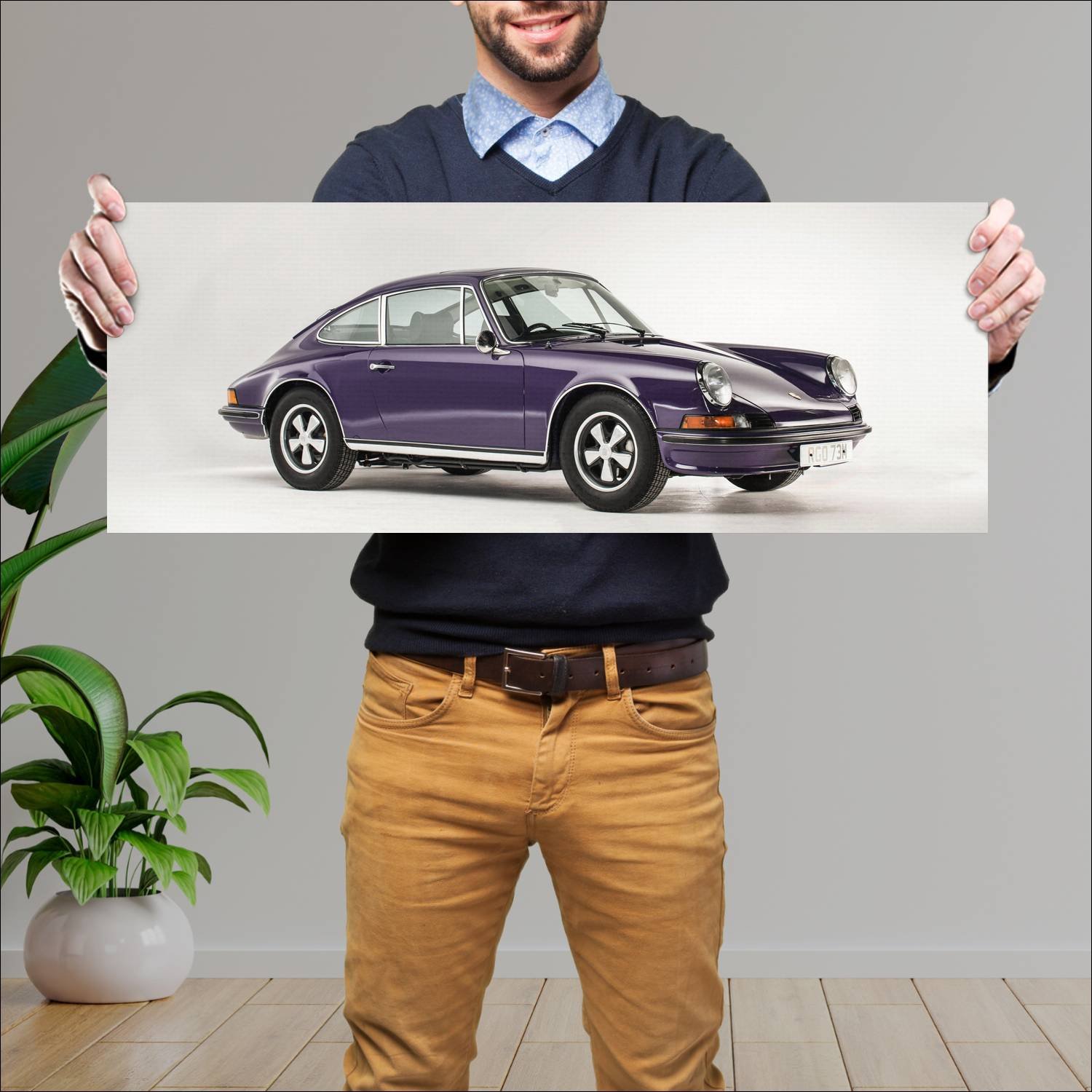 Cuadro grande 30x80cm 1971 porsche 911 s uk auto 68 Porsche