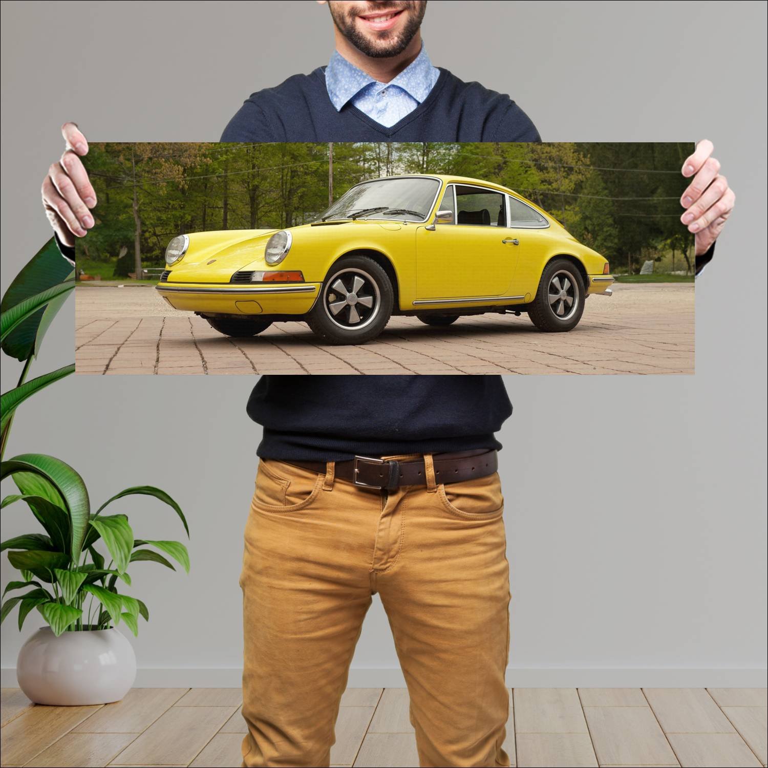 Cuadro grande 30x80cm 1971 porsche 911 t auto 69 Porsche