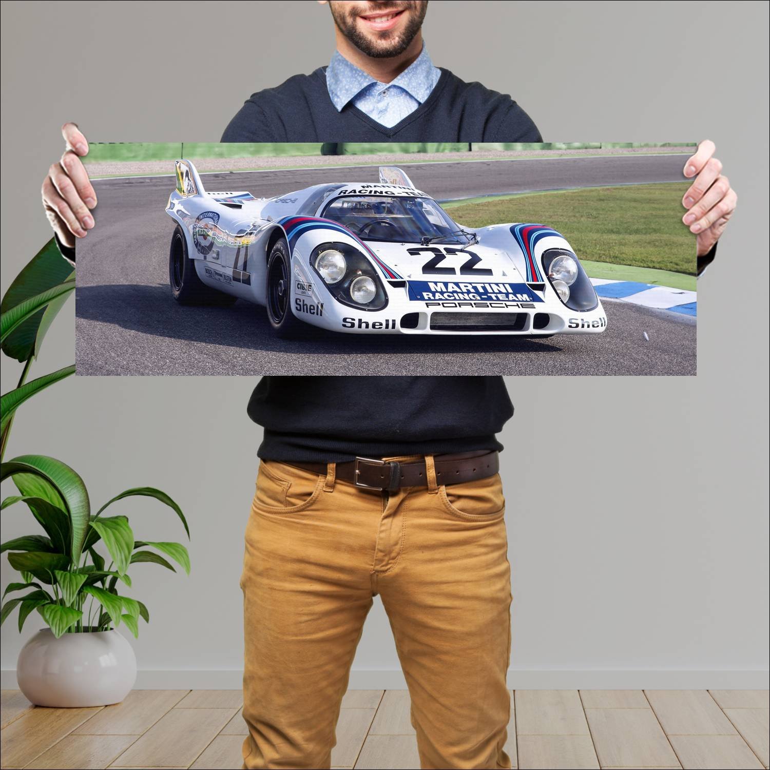 Cuadro grande 30x80cm 1971 porsche 917k auto 73 Porsche