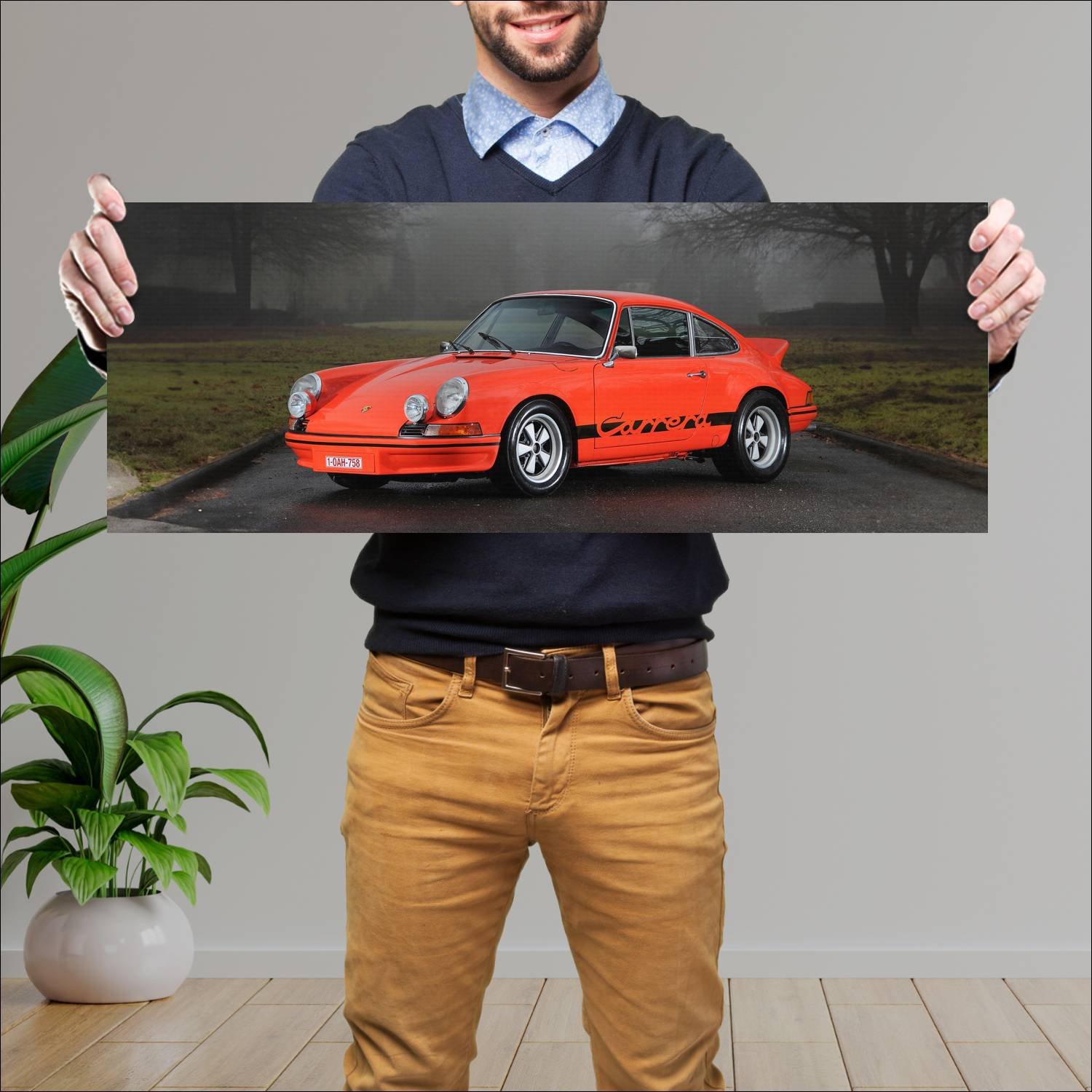 Cuadro grande 30x80cm 1972 porsche 911 carrera rs 74 Porsche