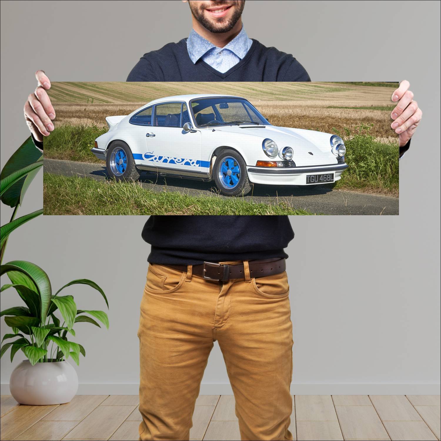 Cuadro grande 30x80cm 1972 porsche 911 carrera rs 82 Porsche