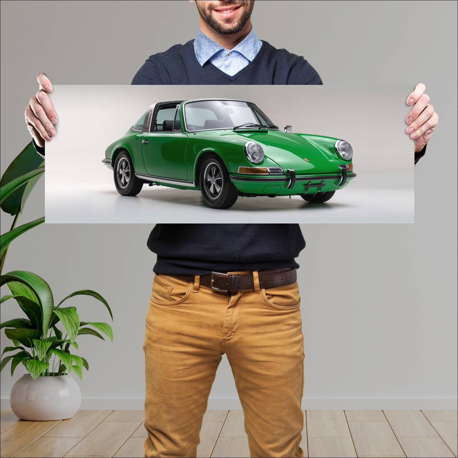 Cuadro grande 30x80cm 1972 porsche 911 e targa us 87 Porsche