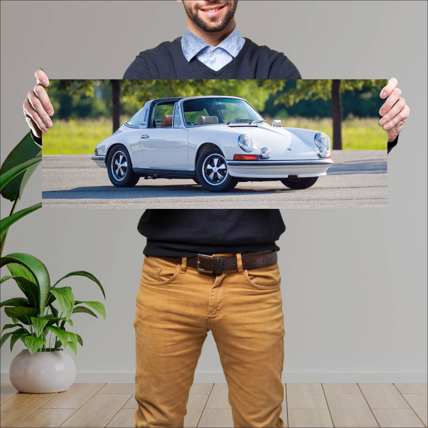 Cuadro grande 30x80cm 1972 porsche 911 s targa us 89 Porsche