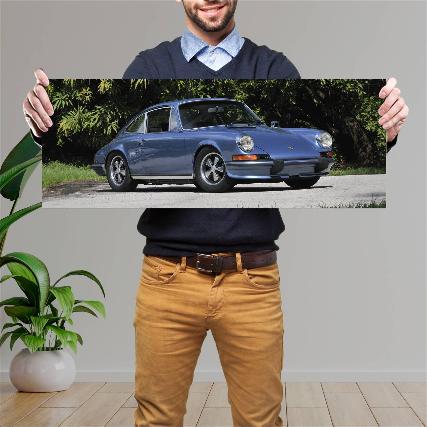 Cuadro grande 30x80cm 1972 porsche 911 s us auto 90 Porsche