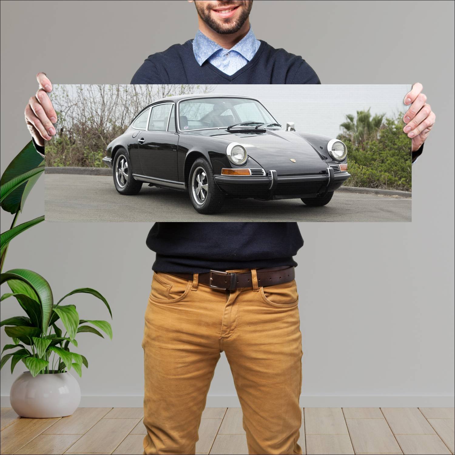 Cuadro grande 30x80cm 1972 porsche 911 t us auto 91 Porsche