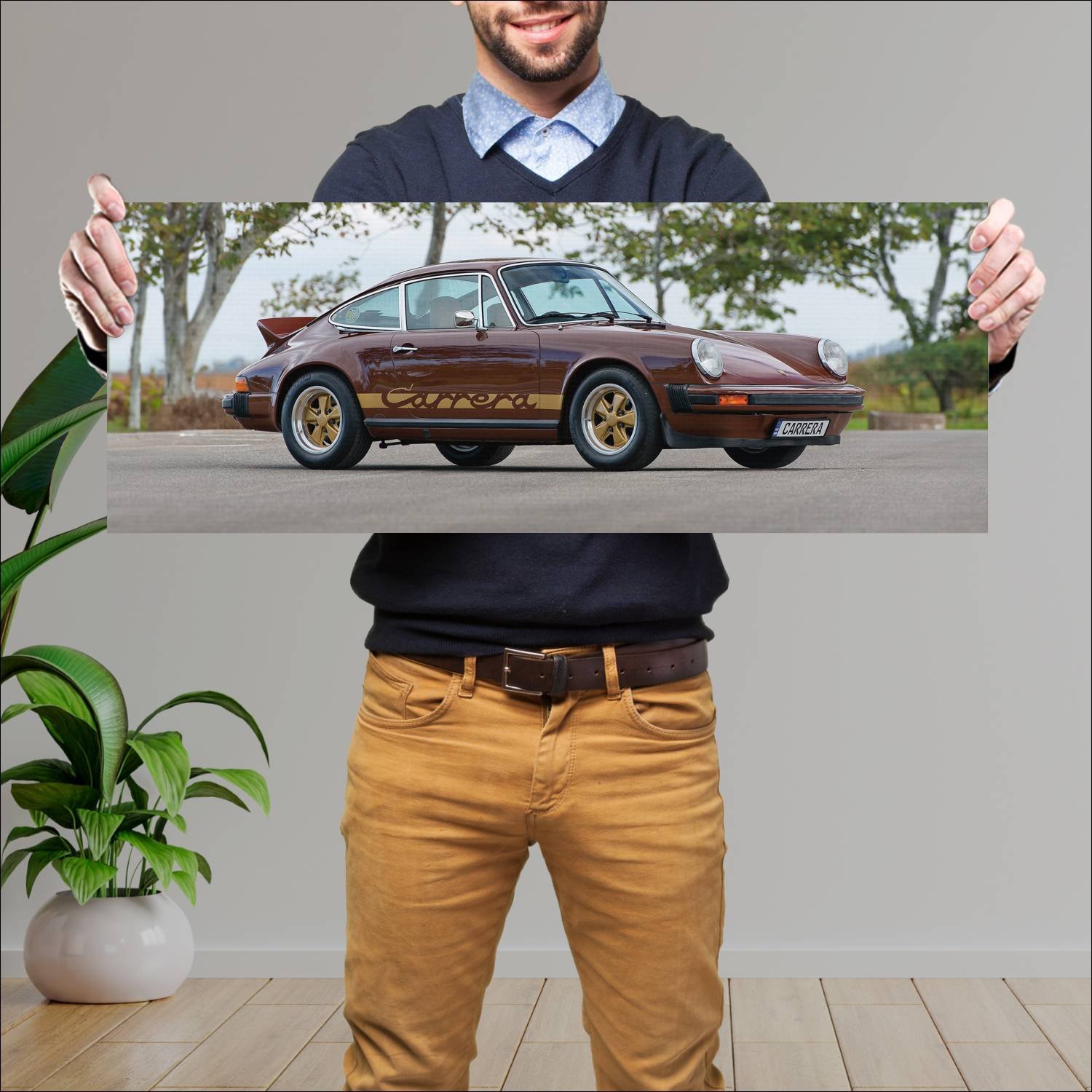 Cuadro grande 30x80cm 1974 porsche 911 carrera wit 105 Porsche