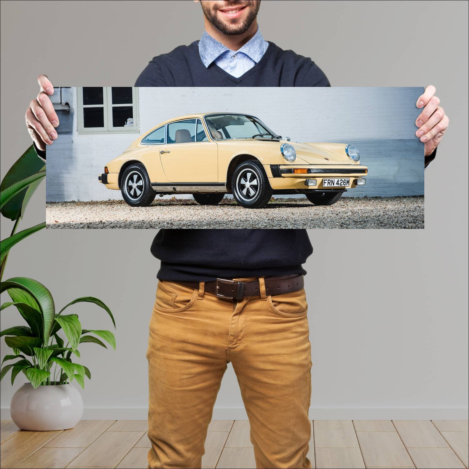 Cuadro grande 30x80cm 1974 porsche 911 s auto 107 Porsche