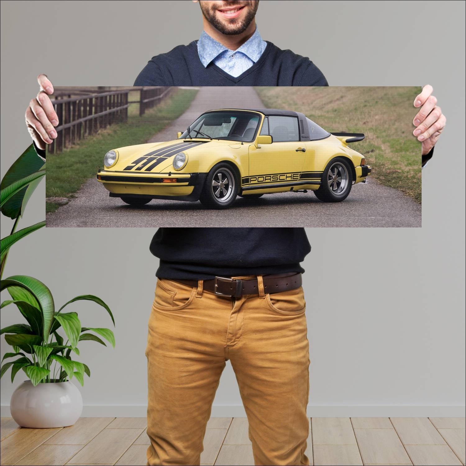 Cuadro grande 30x80cm 1975 porsche 911 carrera tar 108 Porsche