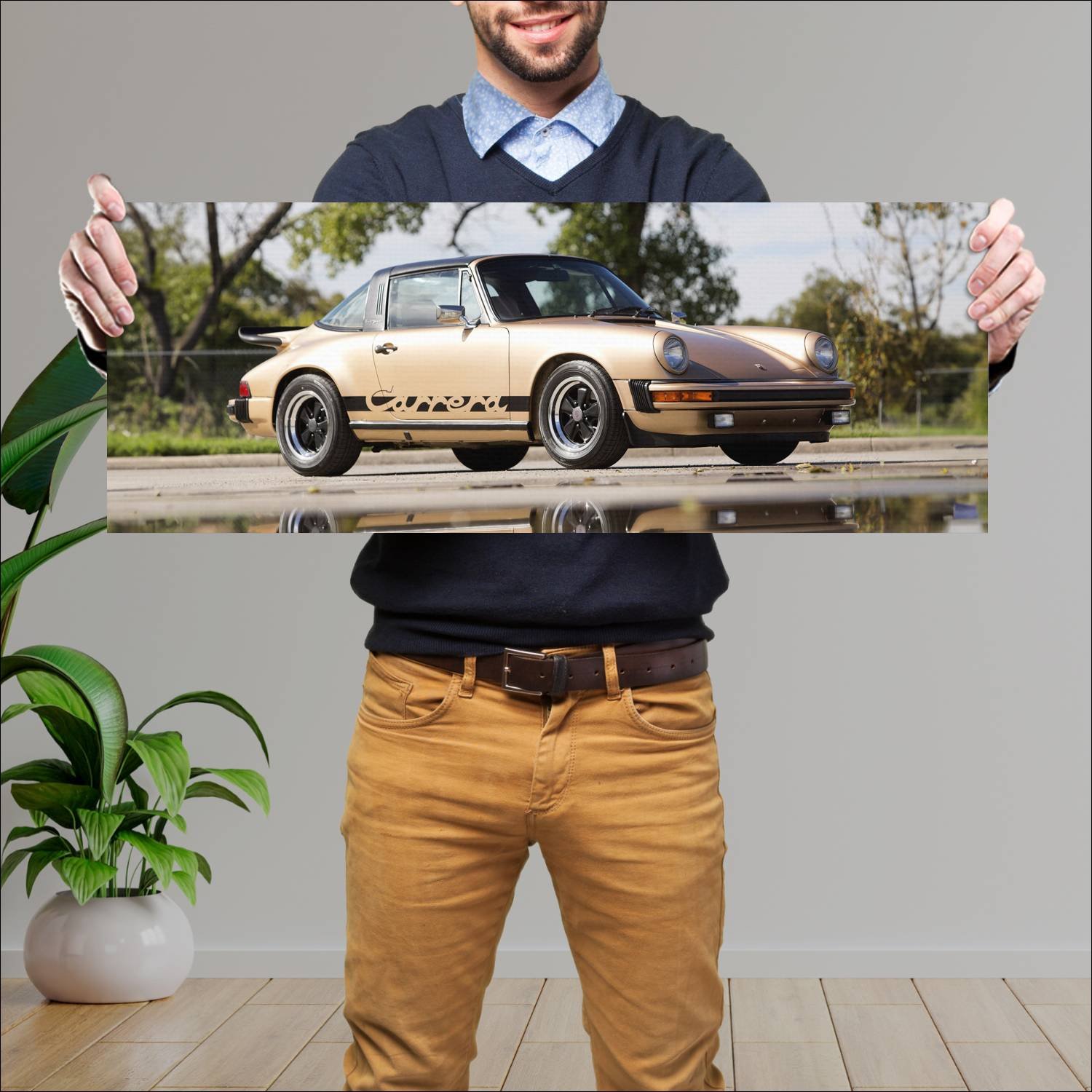 Cuadro grande 30x80cm 1975 porsche 911 carrera tar 109 Porsche