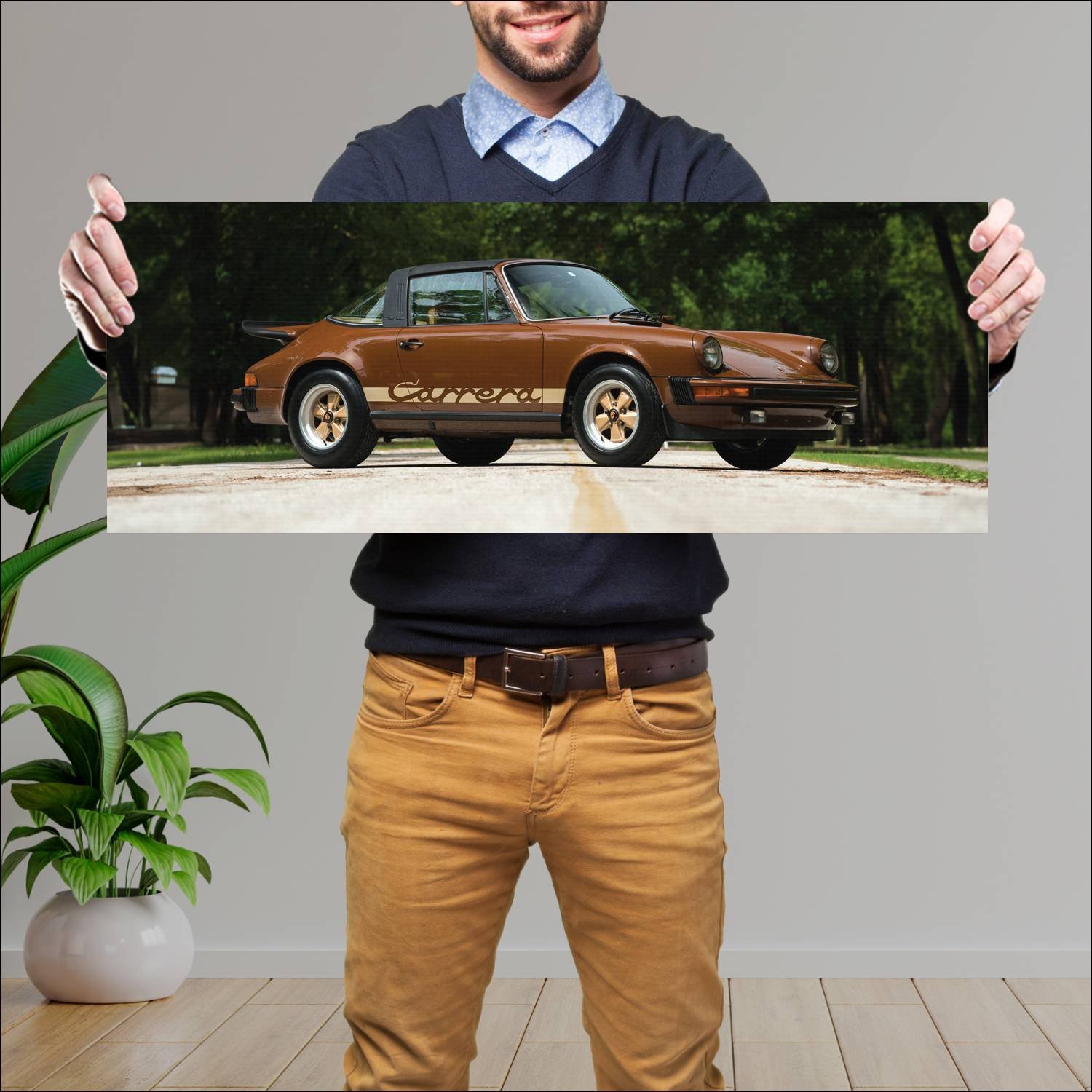 Cuadro grande 30x80cm 1975 porsche 911 carrera tar 110 Porsche
