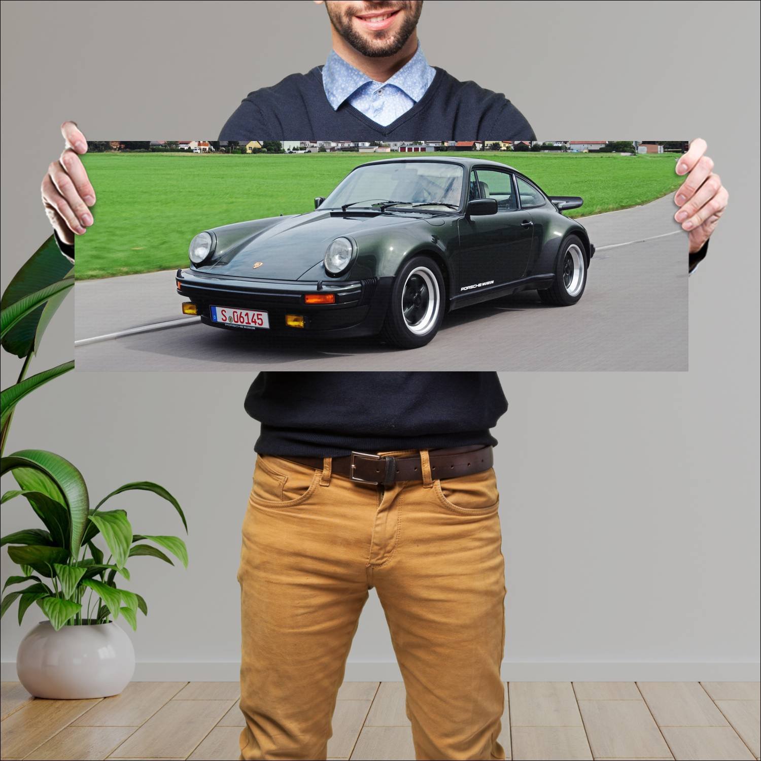 Cuadro grande 30x80cm 1975 porsche 911 turbo auto 118 Porsche