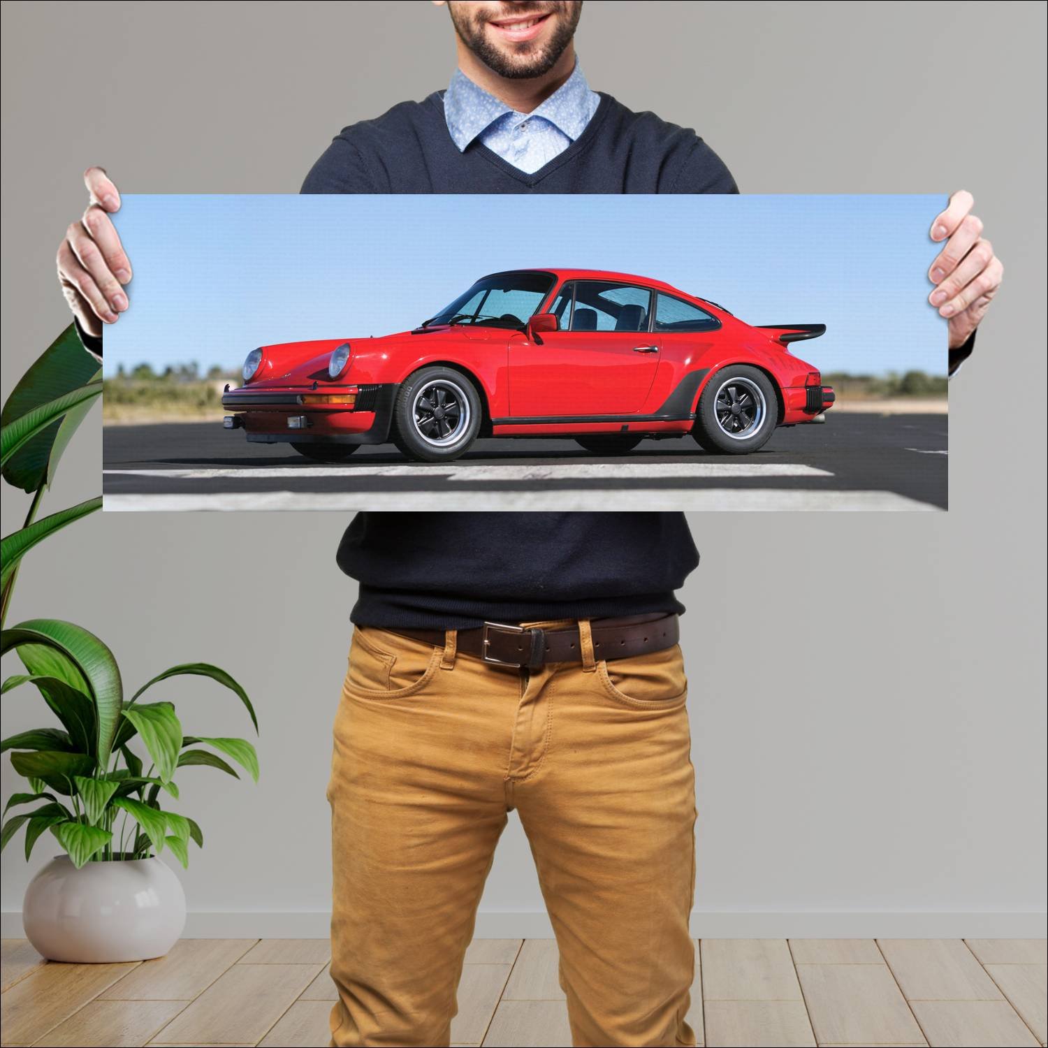 Cuadro grande 30x80cm 1976 porsche turbo carrera u 126 Porsche